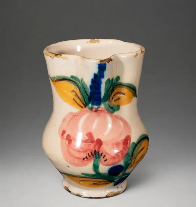 MANISES CERAMICS - Jug with polychrome floral decoration