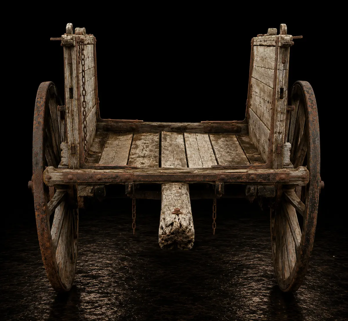 Rural freight cart, Spanish Popular School, 19th century