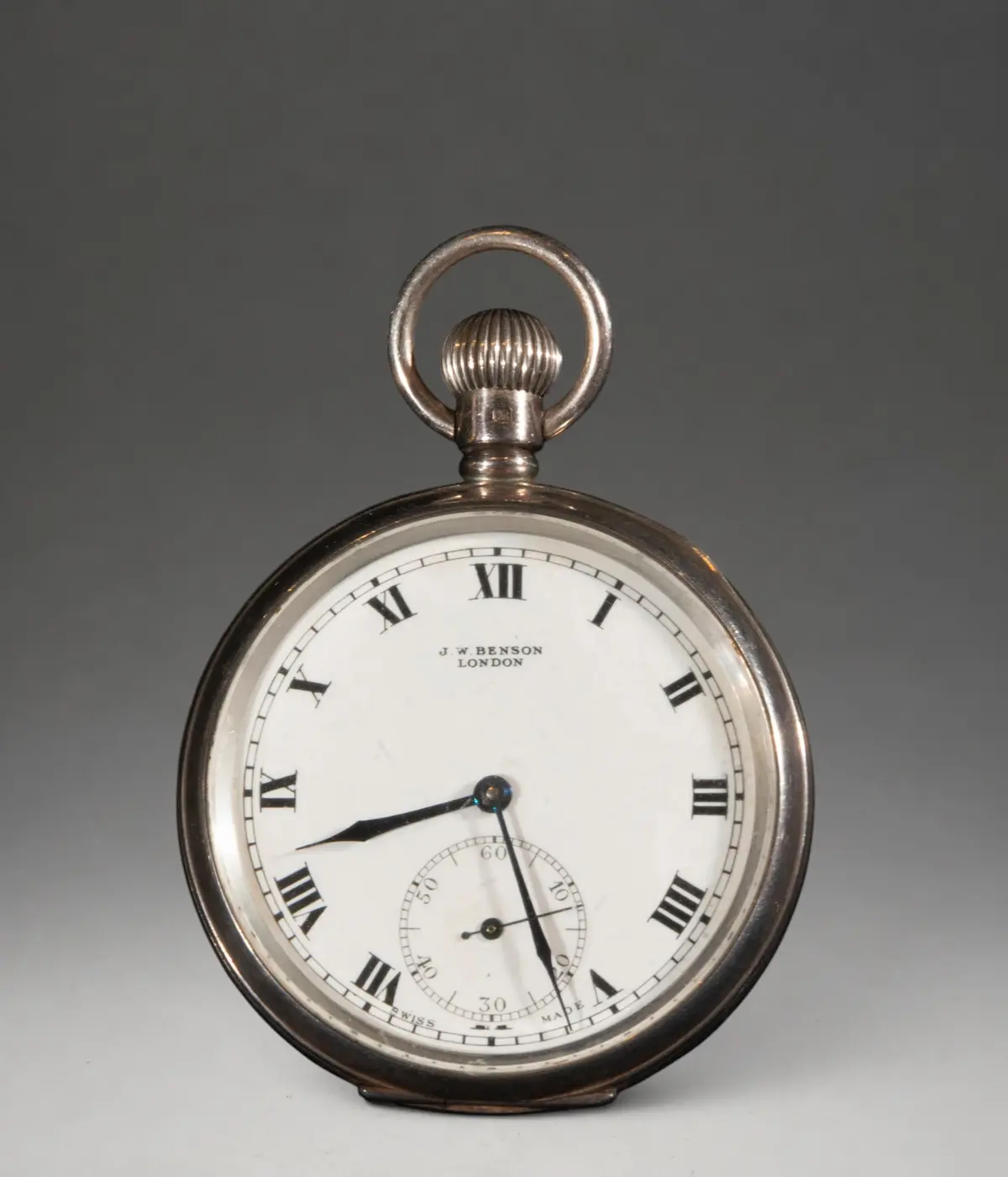 JW Benson pocket watch with white dial