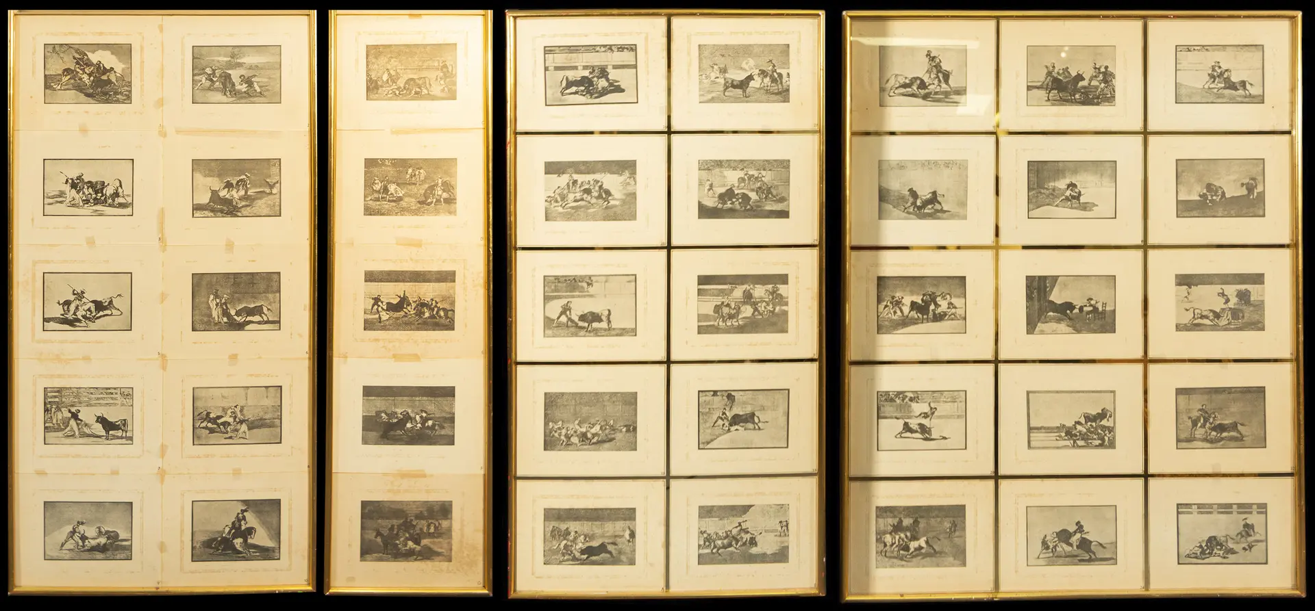 40 Goyaesque prints of bullfighting scenes. Spanish School. 19th -