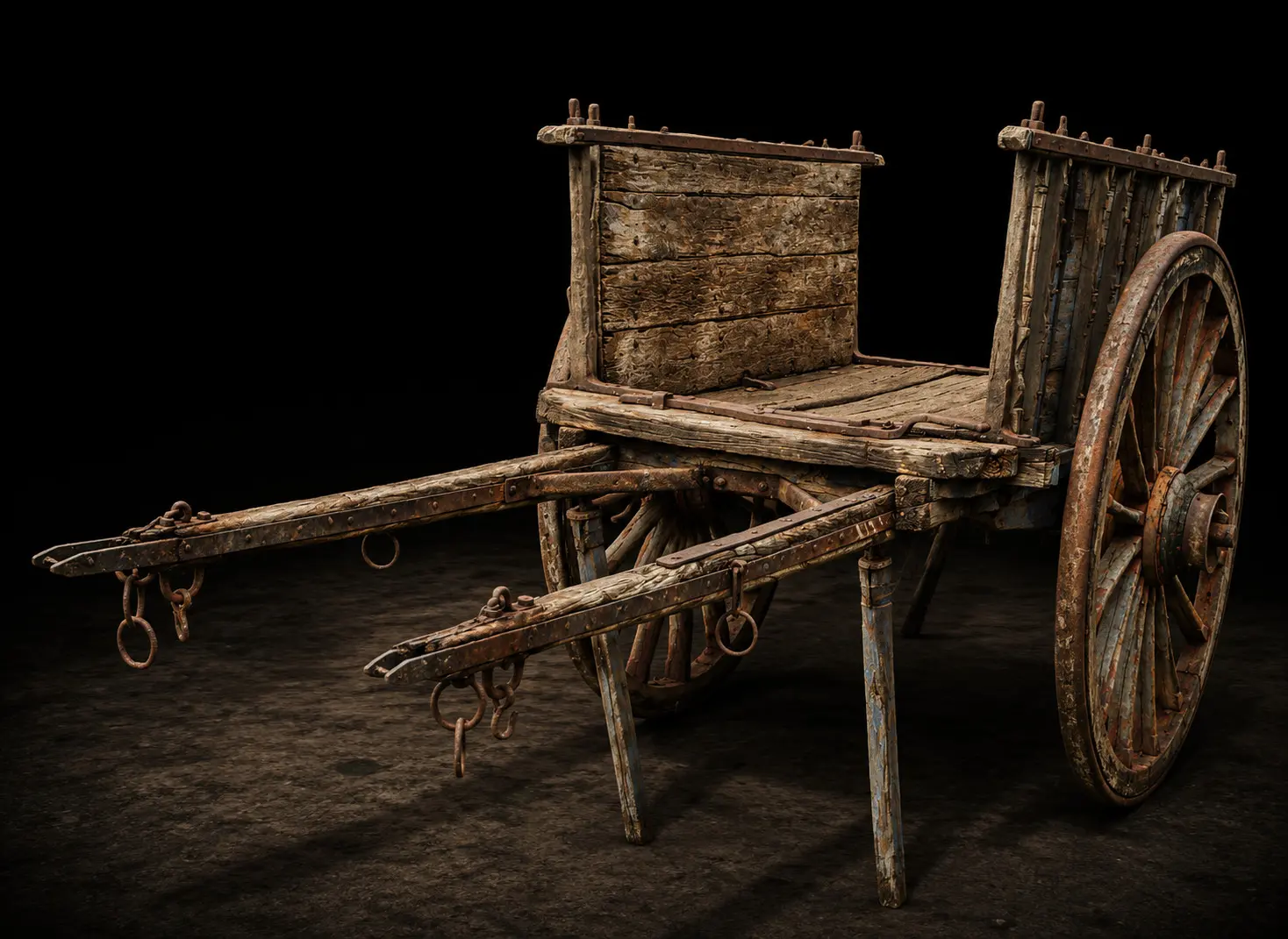 Traditional transport cart, Spanish Popular School, 19th Century