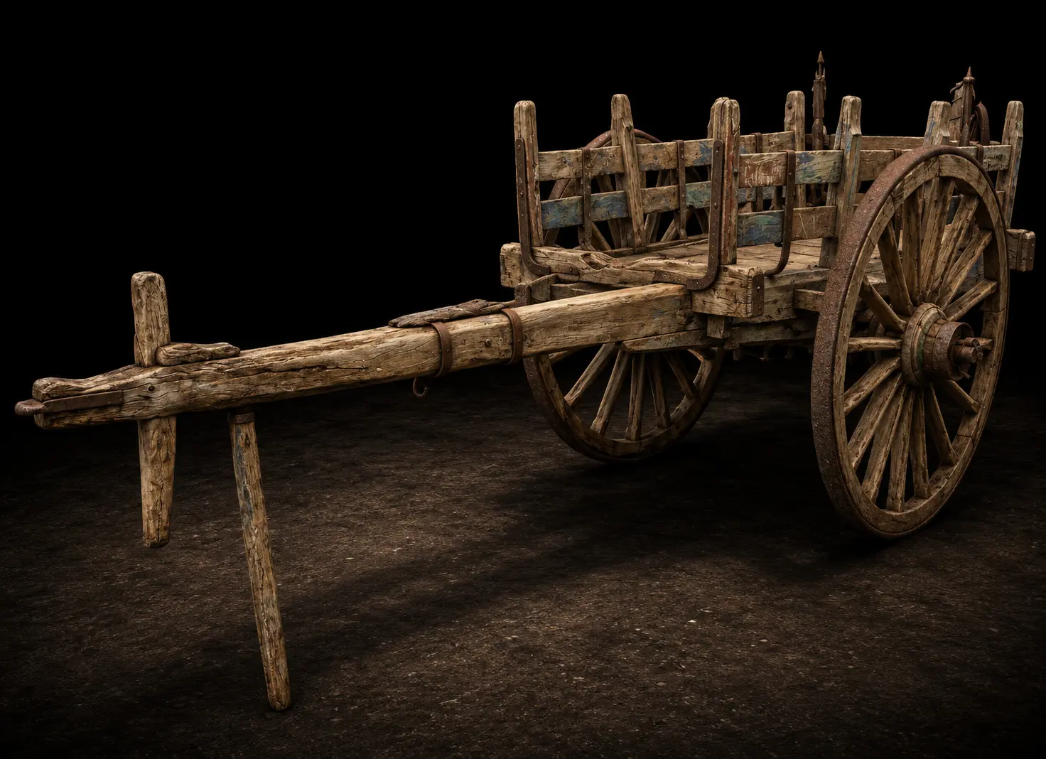 Rural agricultural transport cart, Spanish Popular School, 19th Century