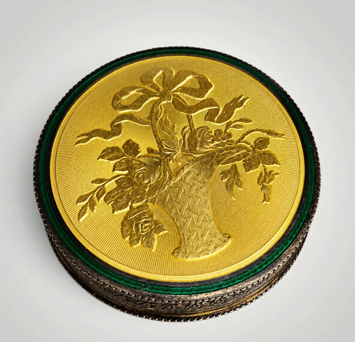 Silver and Gilt enamel french snuff box