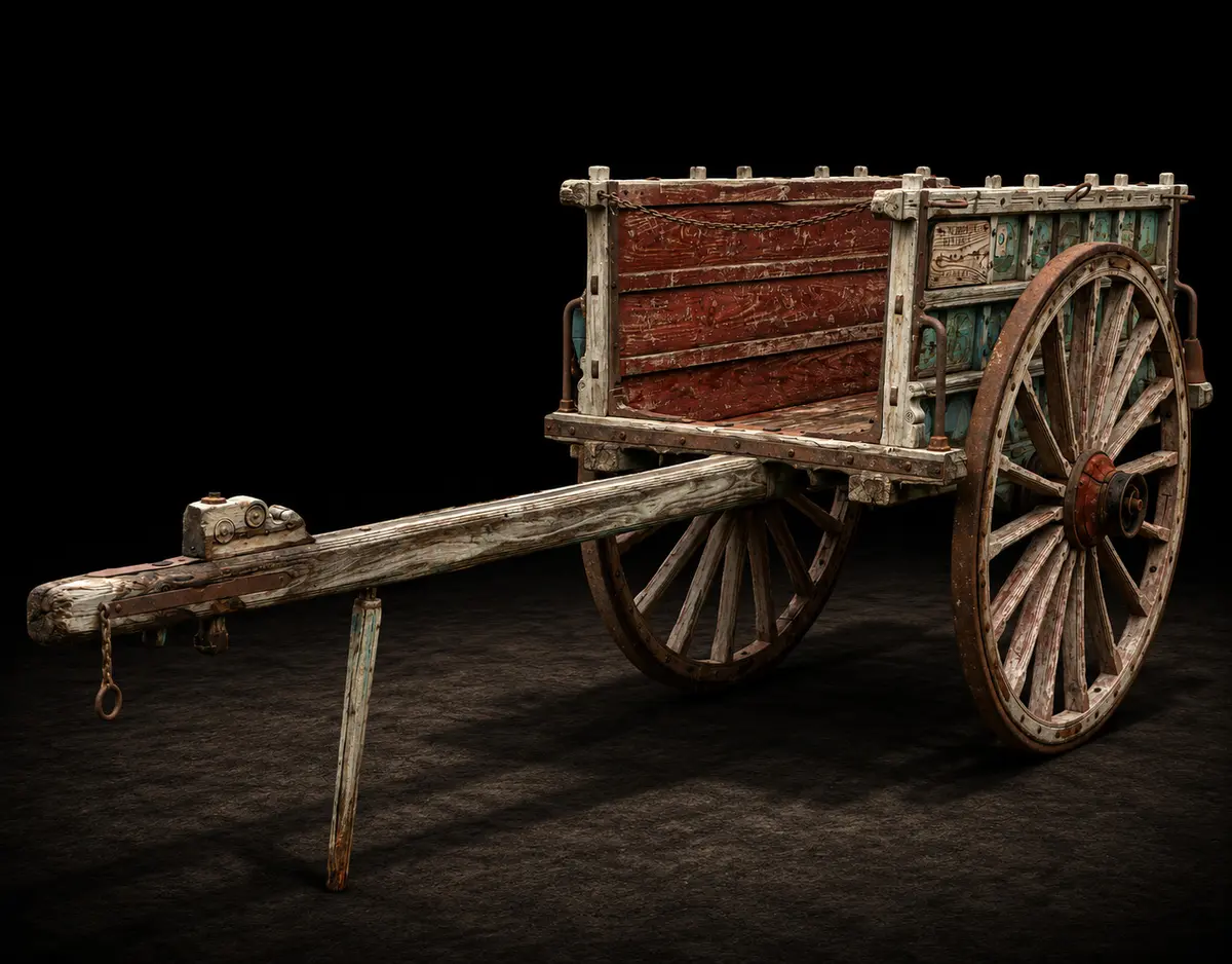Traditional farm cart, Spanish Folk School, 19th century