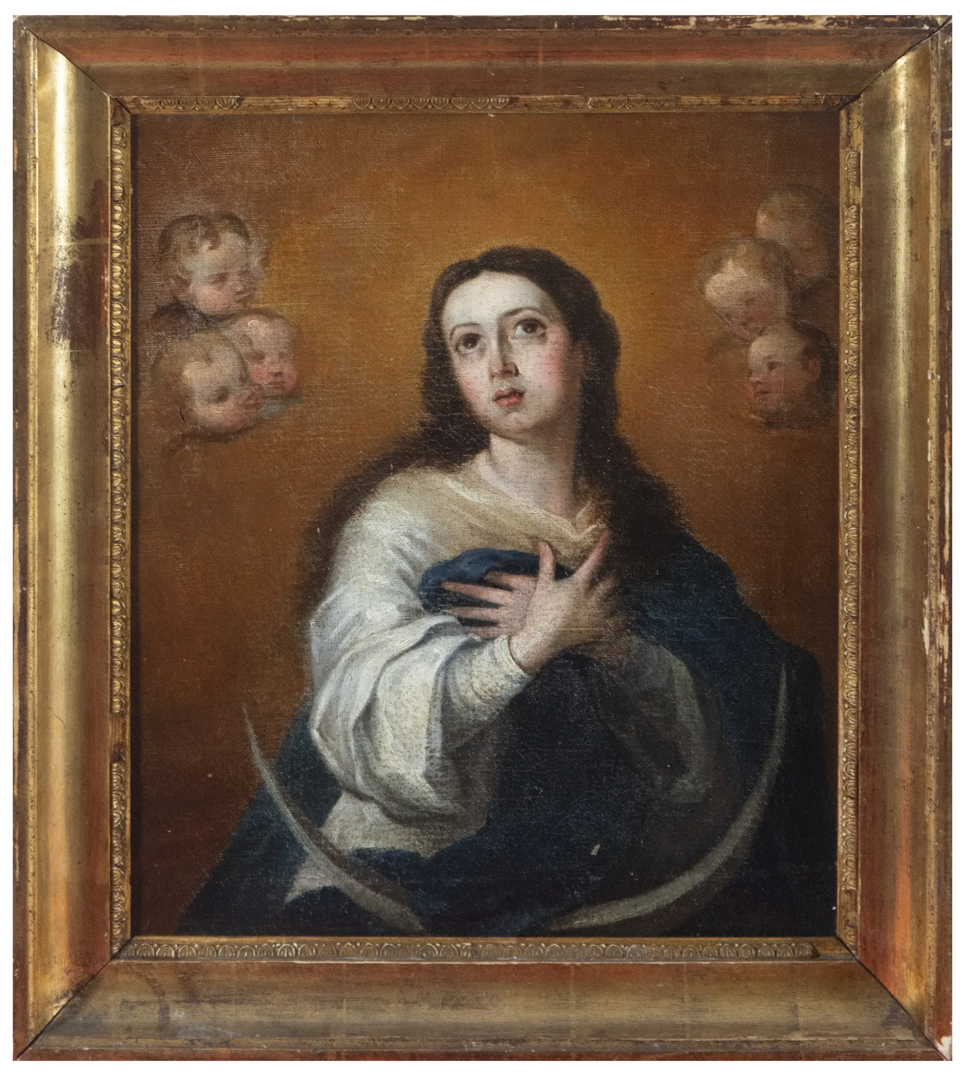Immaculate Conception with Cherubs – Spanish School of Murillo – 18th Century