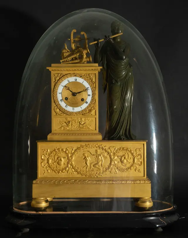 Important French Empire Clock in gilt bronze, 19th century