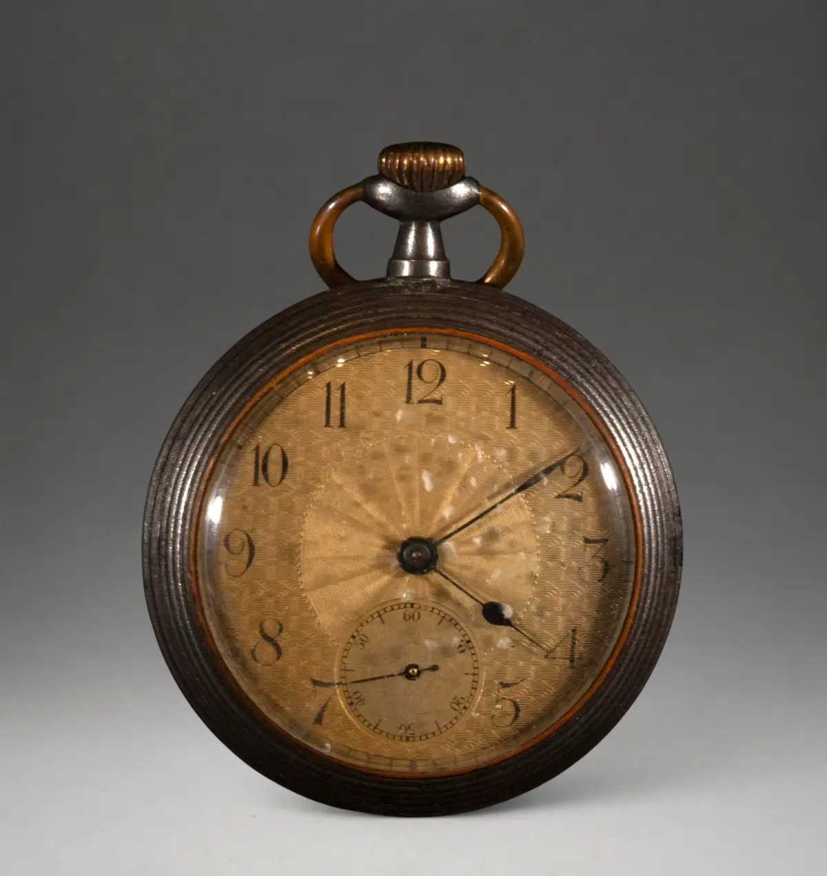 Pocket watch with gold dial