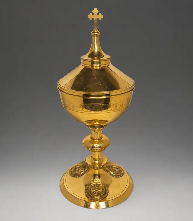 Holy Chalice in silvered metal, 19th Century