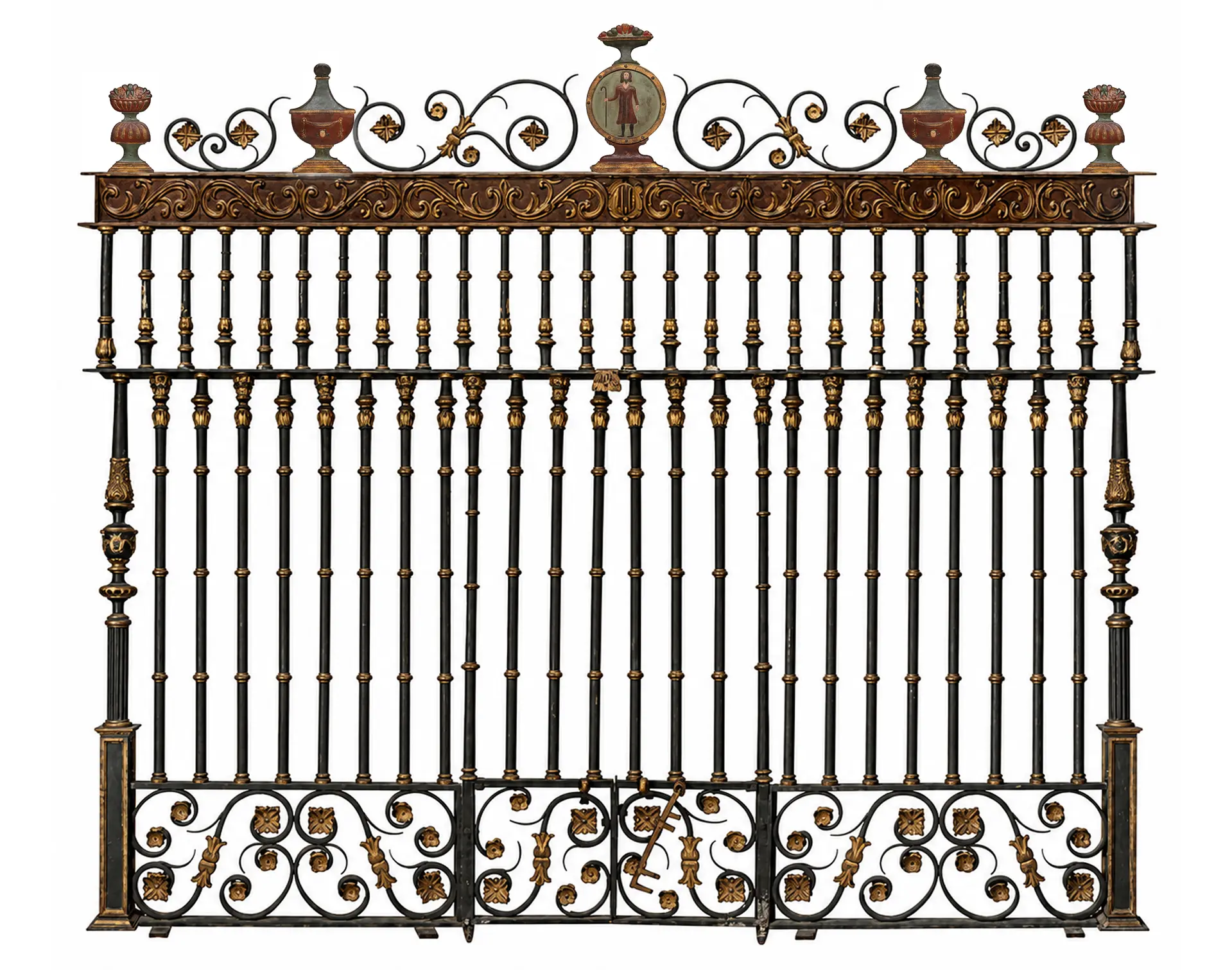 Monumental Spanish Renaissance palace gate with medallion of a Jacobean