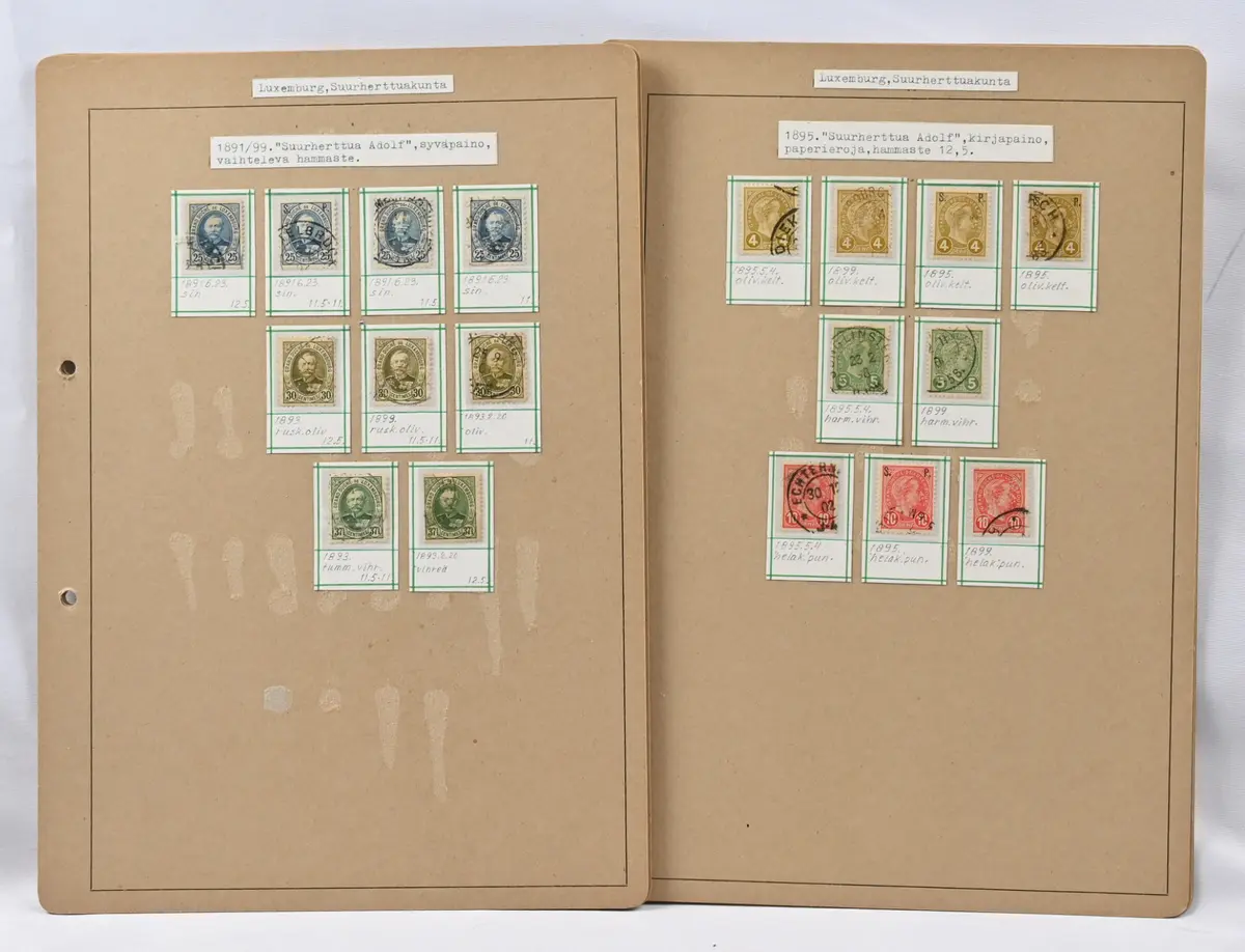 1859 - 1920 old collection lot on pages, collected mainly perforations