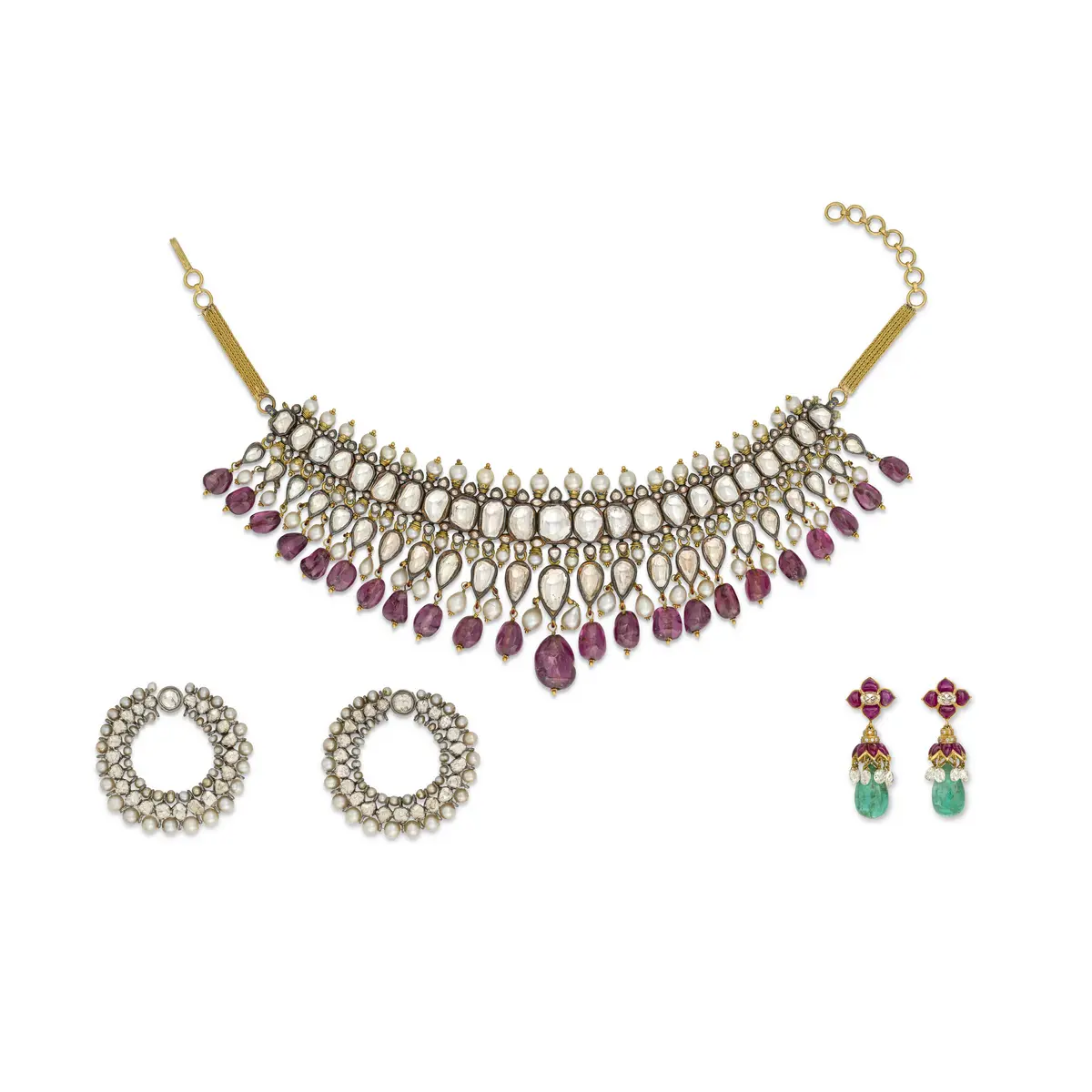 Group of Multi-Gem and Enamel Indian Jewellery