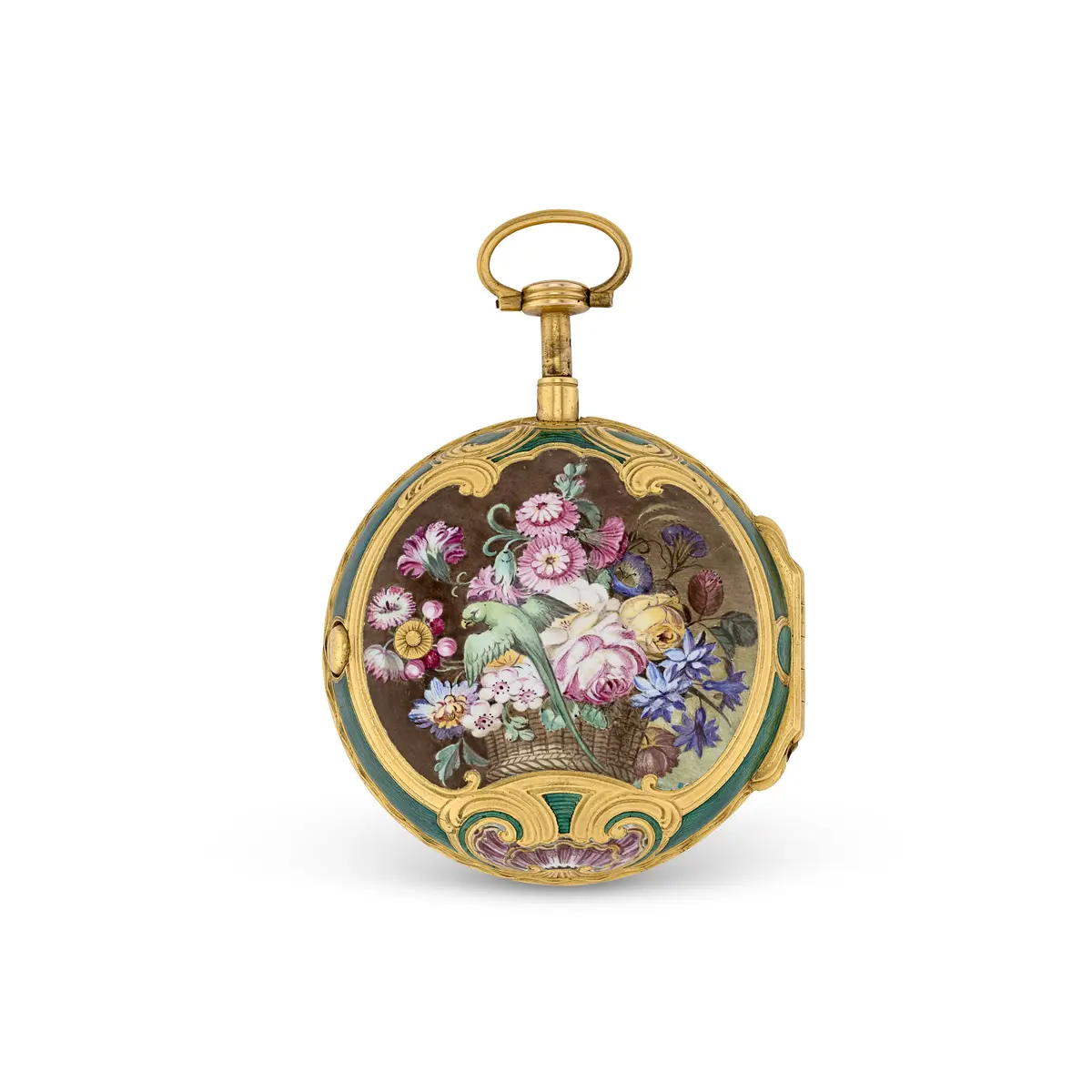 Louis Xv Gold and Enamel Verge Pocket Watch and Case, Paris, 1754;