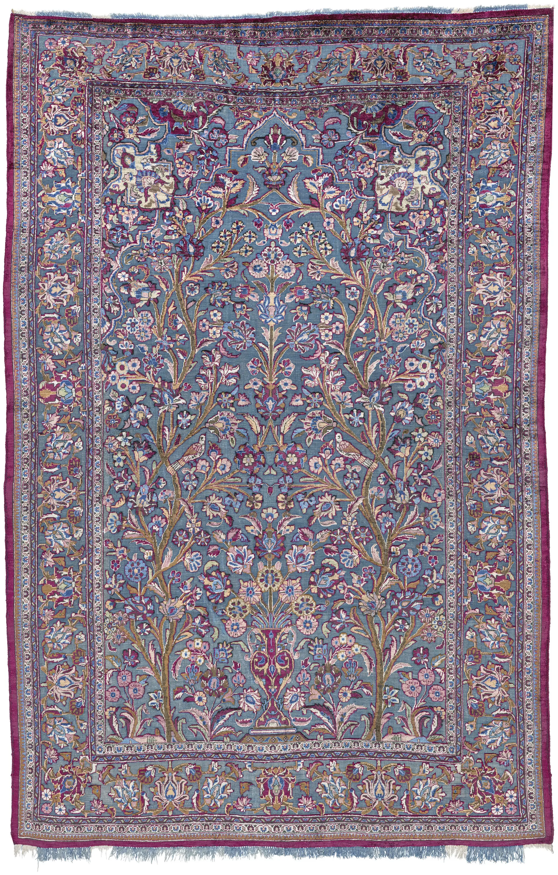 A Silk Souf Kashan Rug