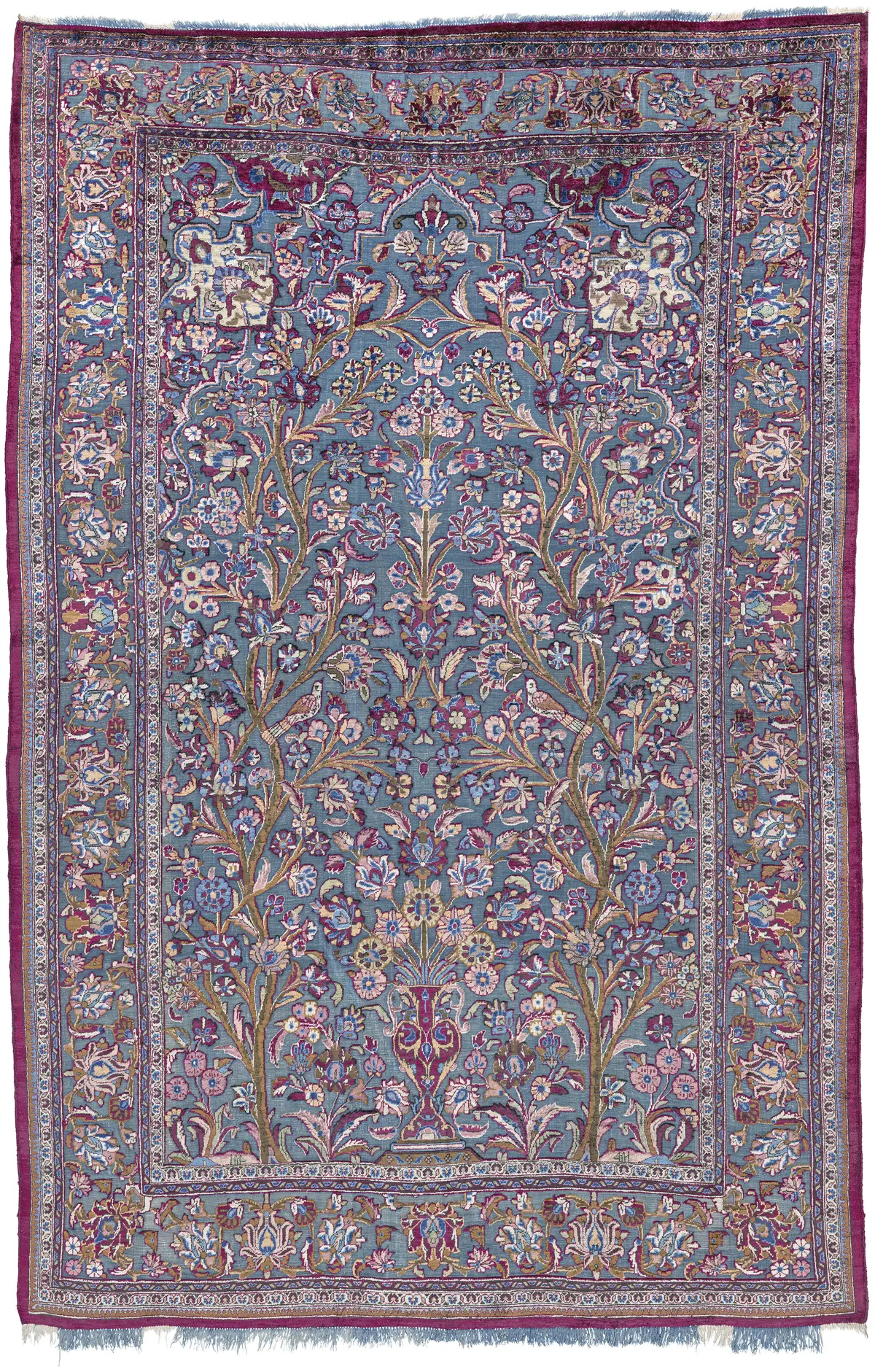 A Silk Souf Kashan Rug