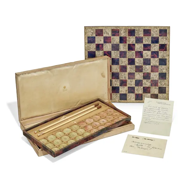 A Rare Imperial Gold-Mounted Hardstone Salta Game Set