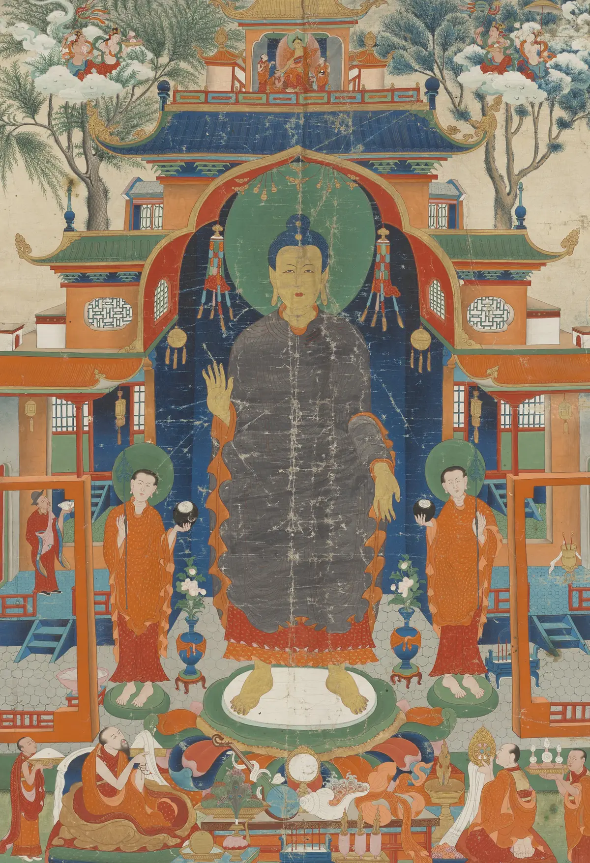 A Thangka of Shakyamuni Buddha