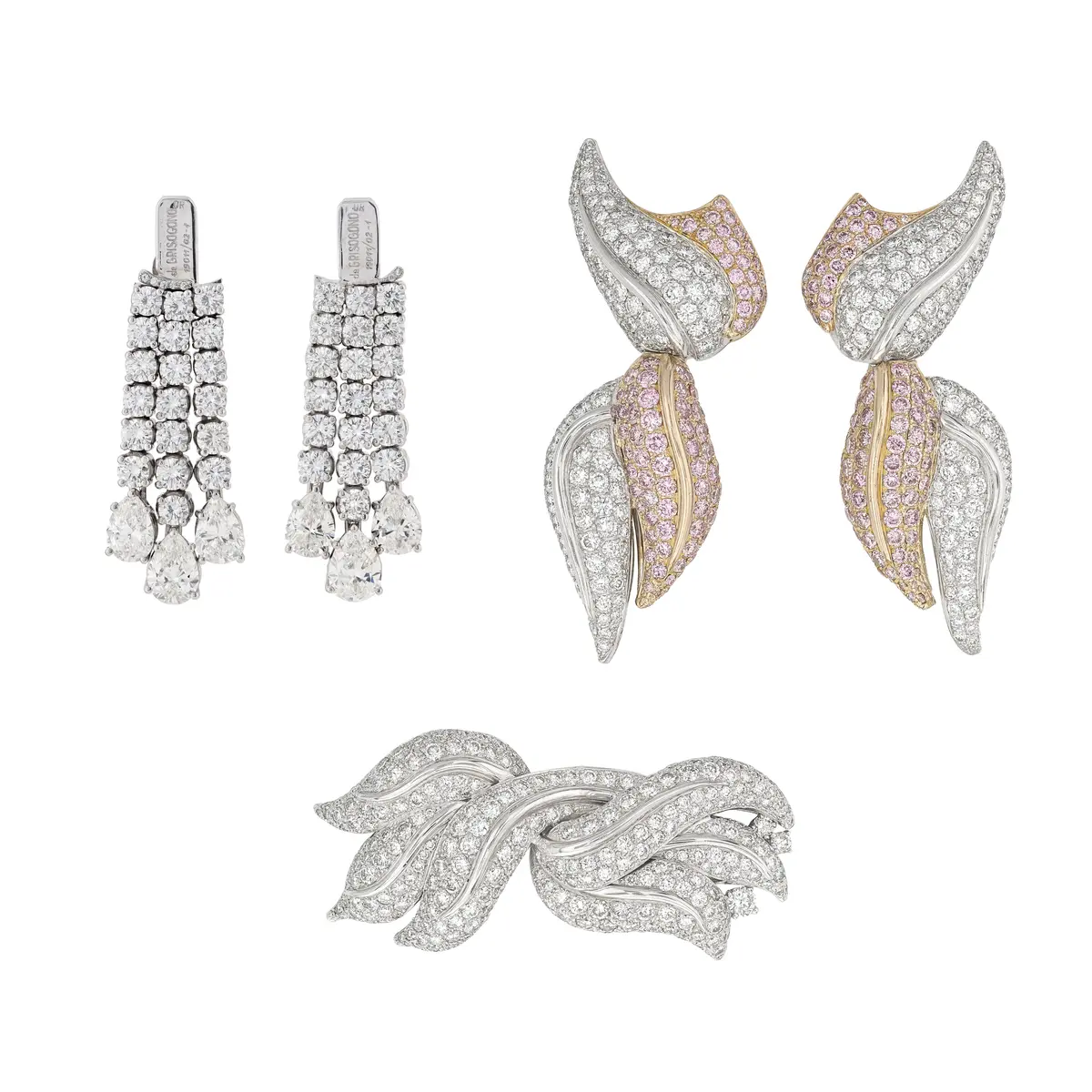 De Grisogono Group of Diamond and Coloured Diamond 'Feuilles' Jewellery