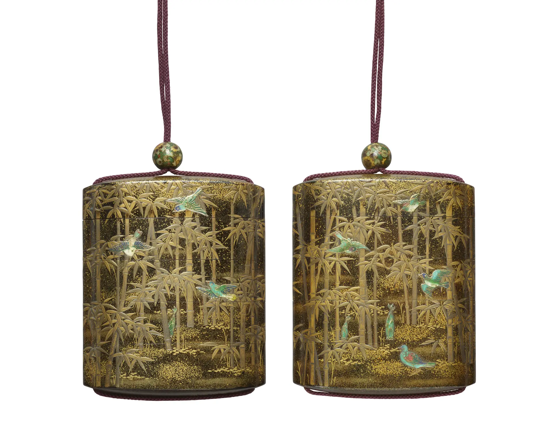 A Gold Lacquer Four-Case Inro