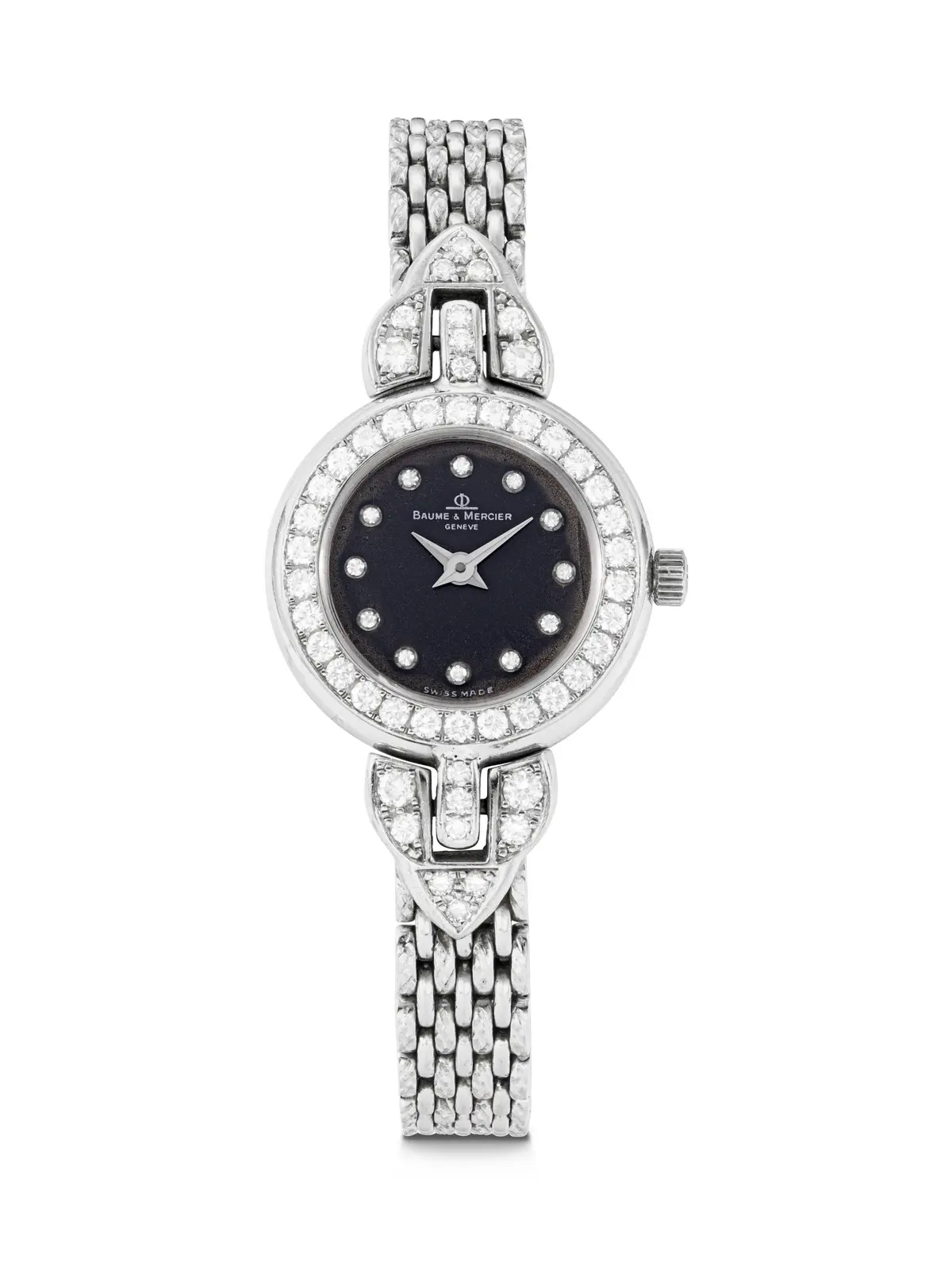 Baume & Mercier. A Lady's 18K White Gold and Diamond-Set Wristwatch