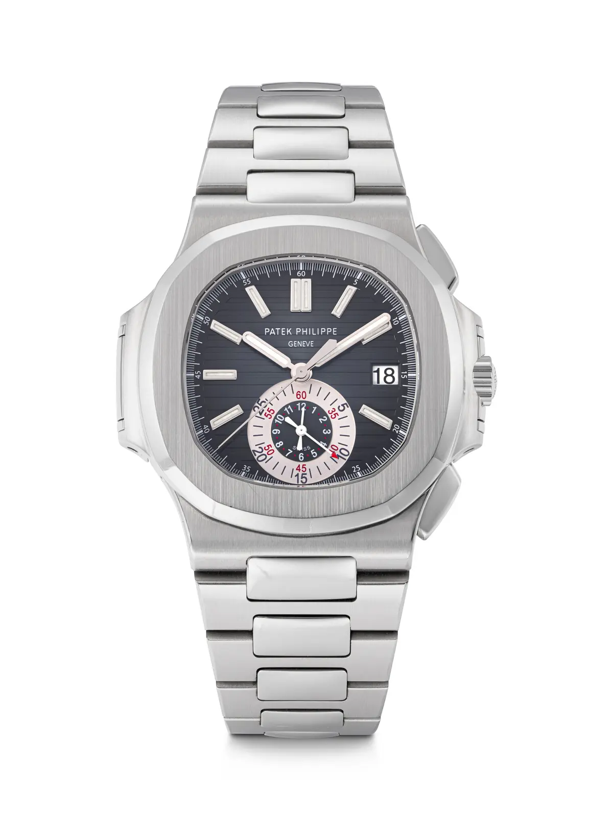 Patek Philippe. A Stainless Steel Automatic Flyback Chronograph Wristwatch