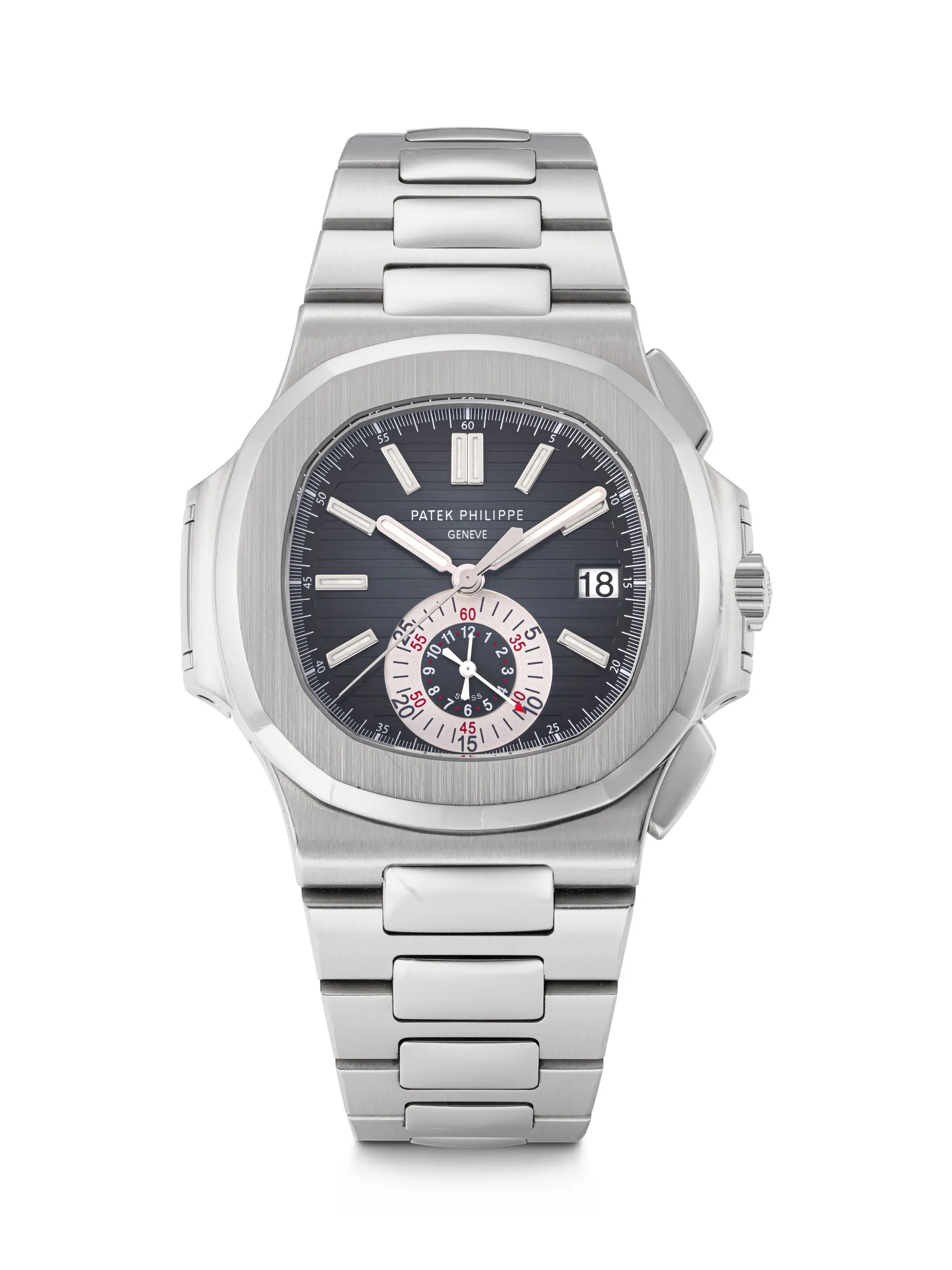Patek Philippe. A Stainless Steel Automatic Flyback Chronograph Wristwatch