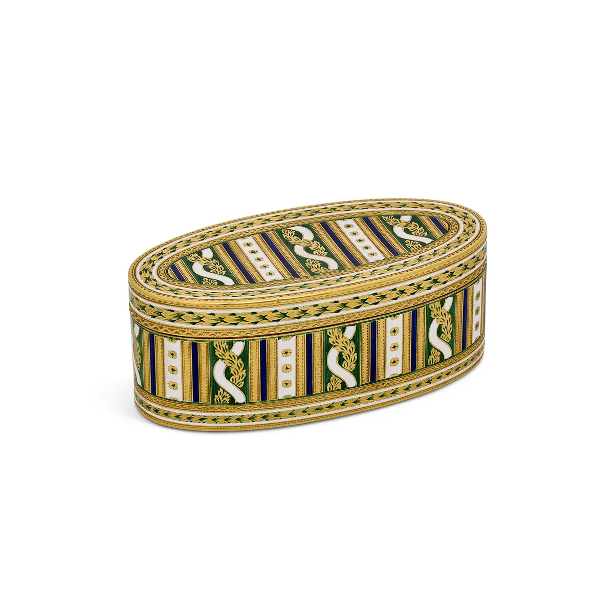 French Enamelled Gold Snuff-Box, 19Th Century, with Marks Resembling