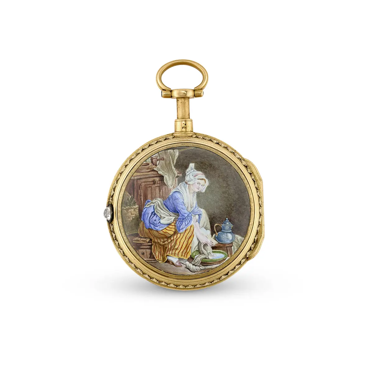 Louis Xv Enamelled Two-Colour Gold Verge Pocket Watch, Paris, 1774