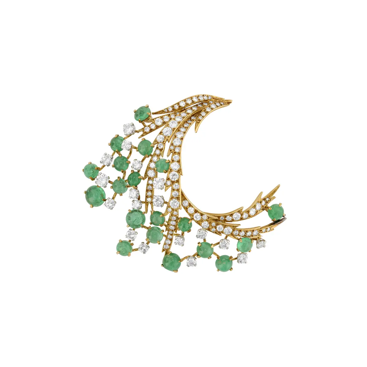 Emerald and Diamond Brooch