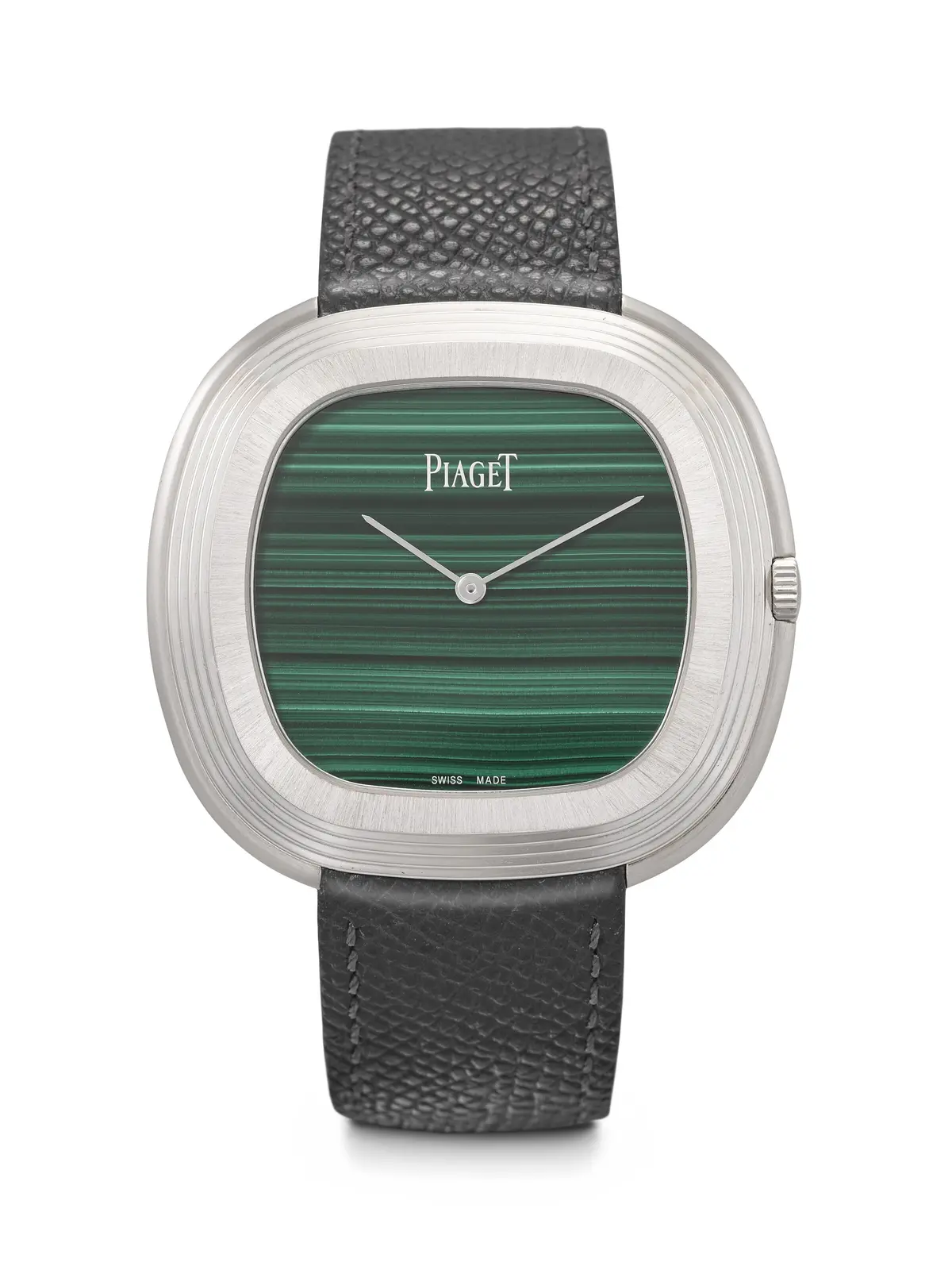 Piaget. An Elegant 18K White Gold Cushion-Shaped Automatic Wristwatch