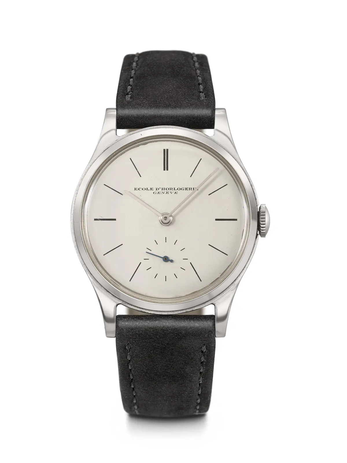 Ecole D'horlogerie, Geneve. An Extremely Rare Stainless Steel Wristwatch