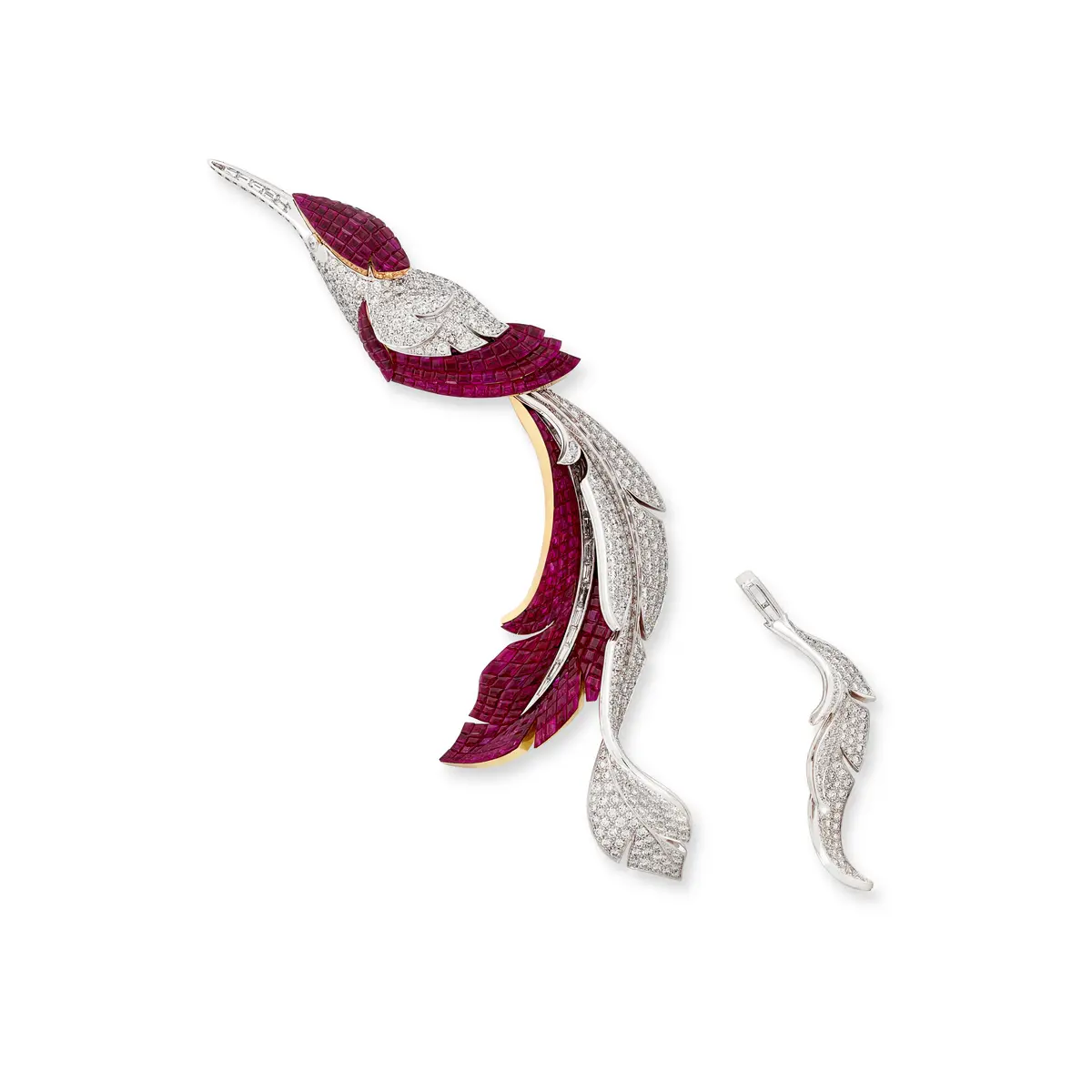 Magnificent Van Cleef & Arpels Ruby and Diamond 'Oiseau Mystérieux'