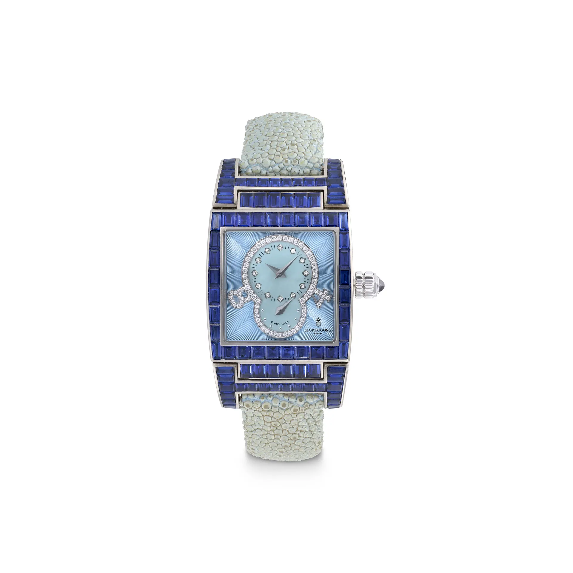 De Grisogono Sapphire, Diamond, Enamel and Galuchat 'Instrumentino' Wristwatch