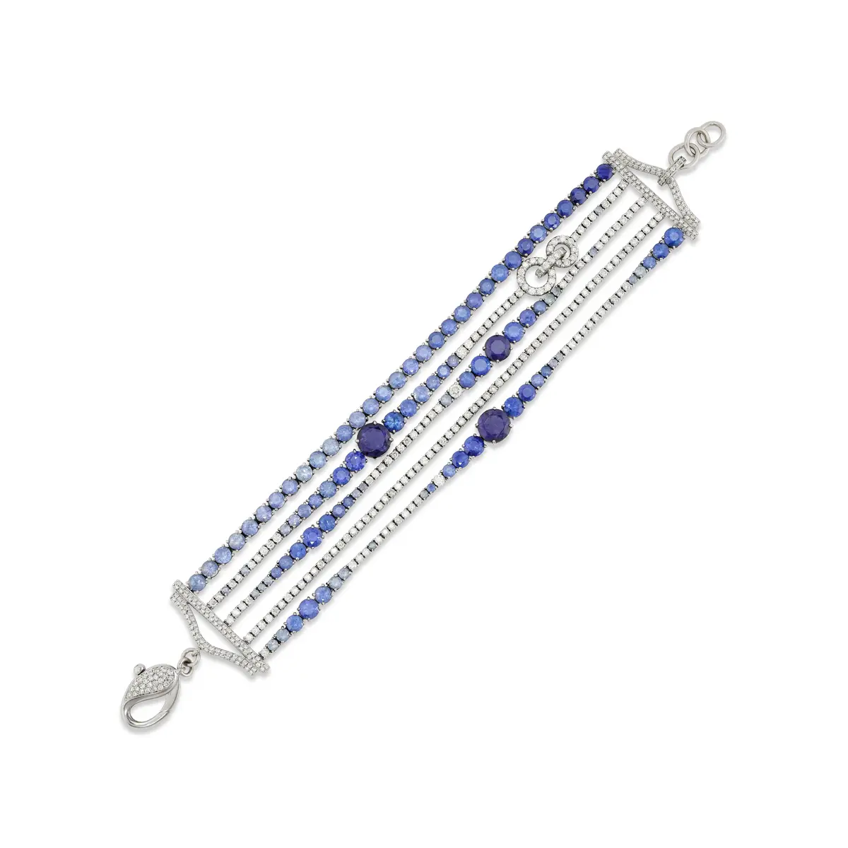Adler Sapphire, Iolite and Diamond Bracelet