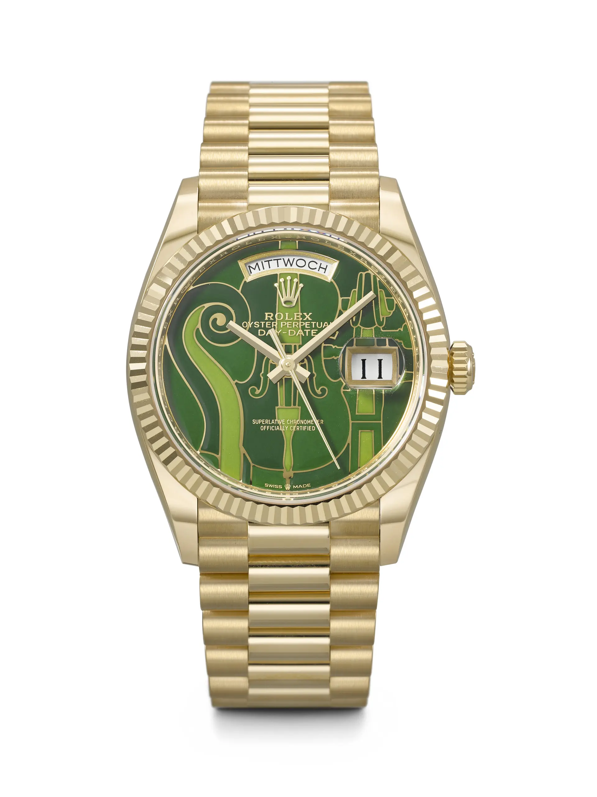 Rolex. An Off-Catalogue and Orchestral 18K Gold Automatic Wristwatch