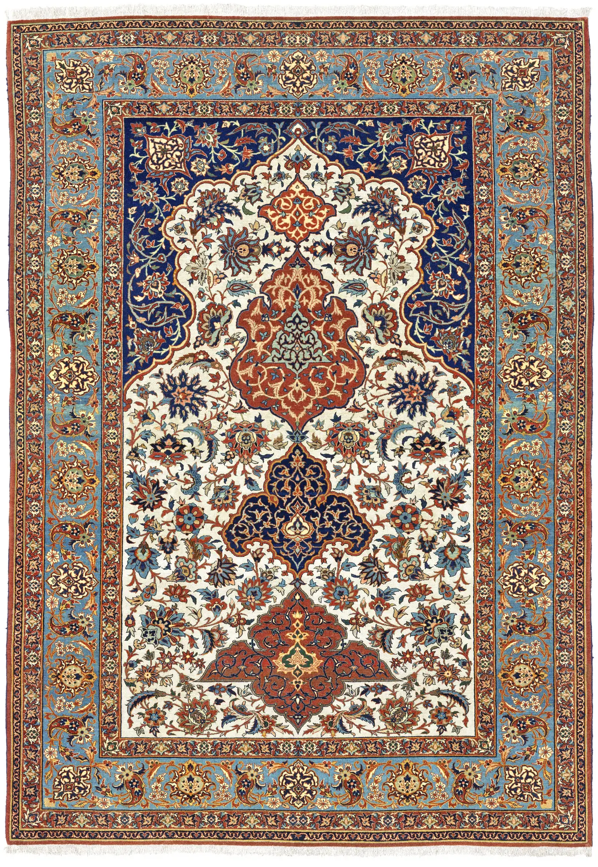A Part-Silk Isfahan Prayer Rug
