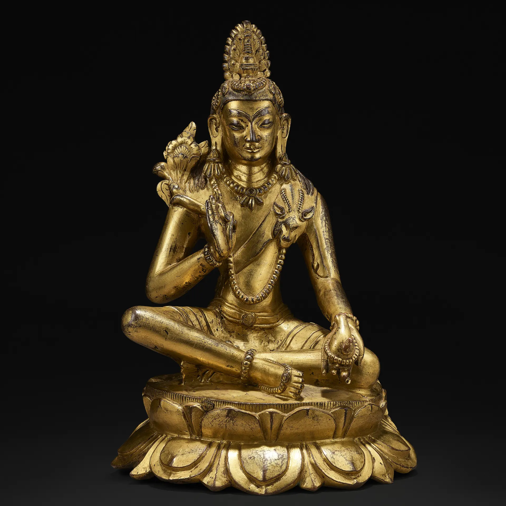 A Gilt Copper Alloy Figure of Maitreya