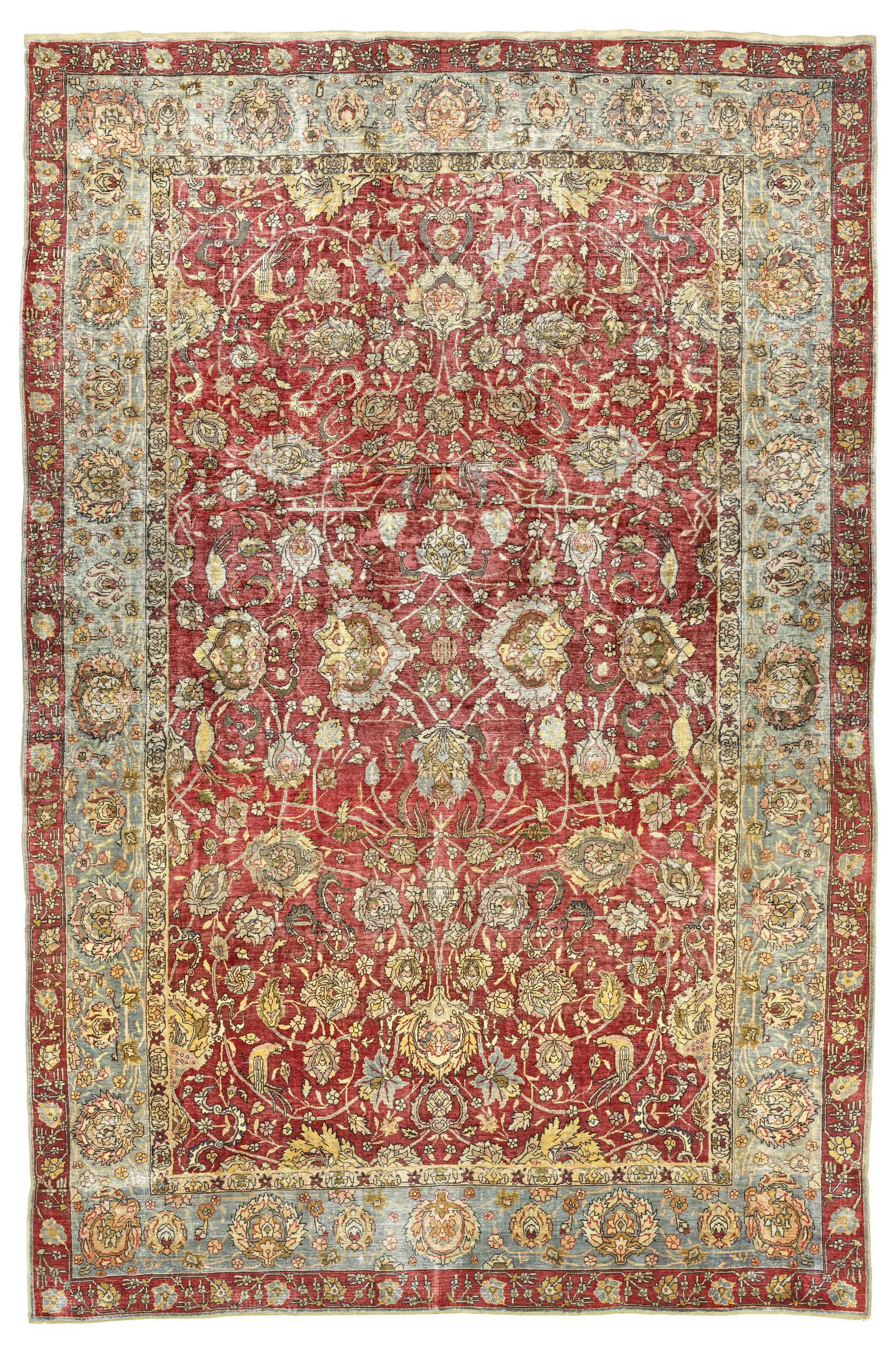 A Silk and Metal-Thread Koum Kapi Rug