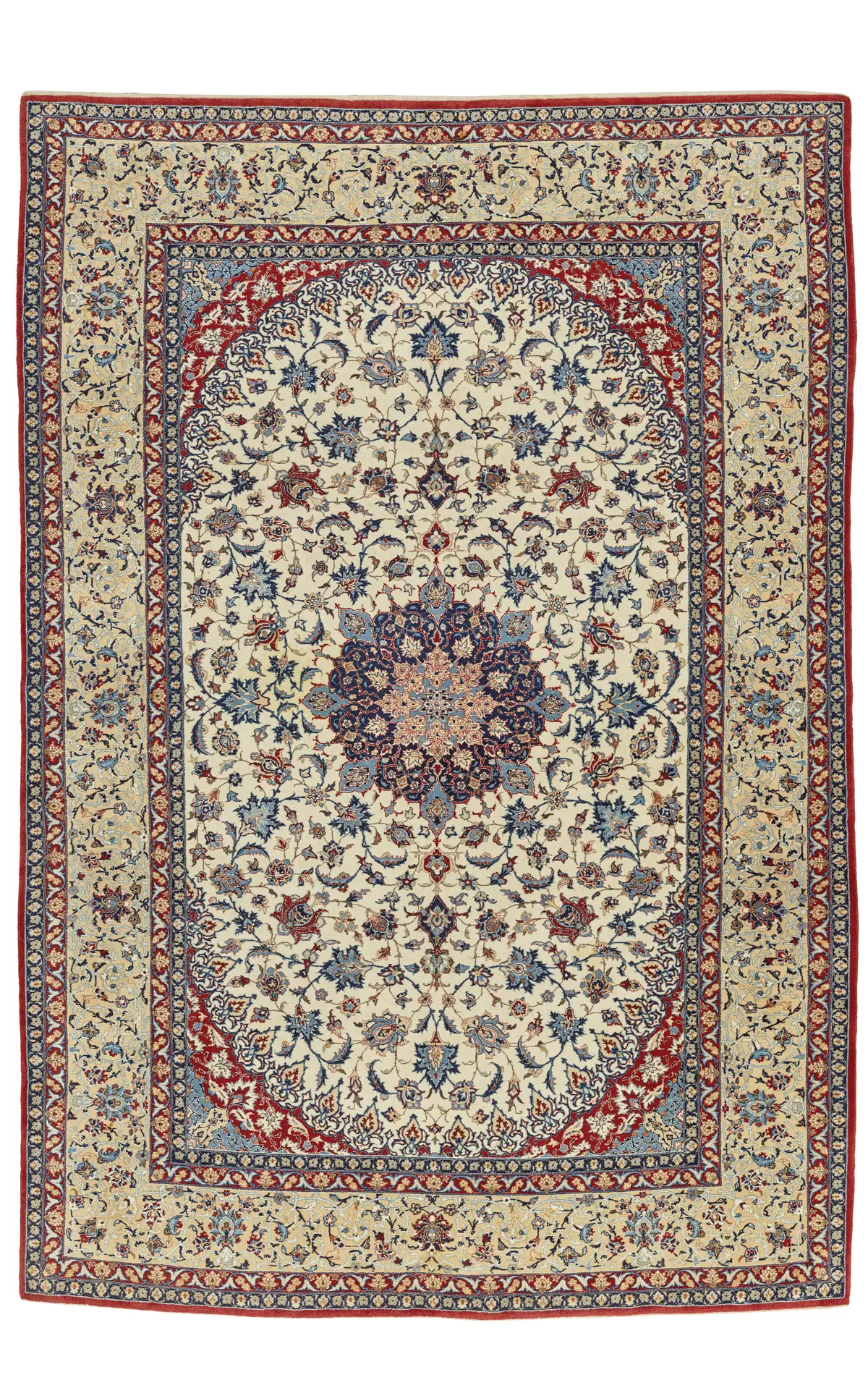 A Part-Silk Isfahan Rug