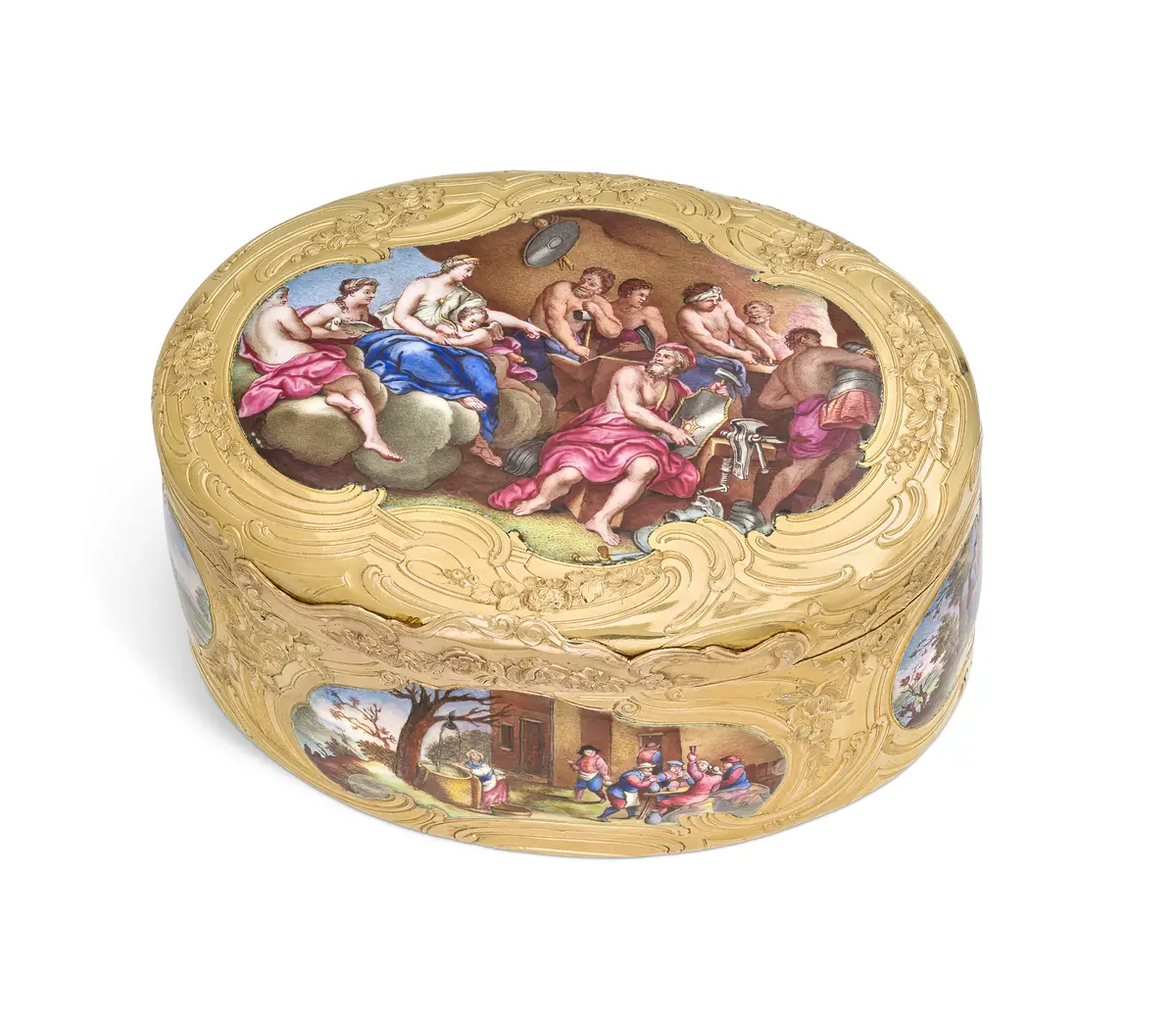 German Enamelled Gold Snuff-Box, Hanau, Circa 1770; Maker’s Mark Mp