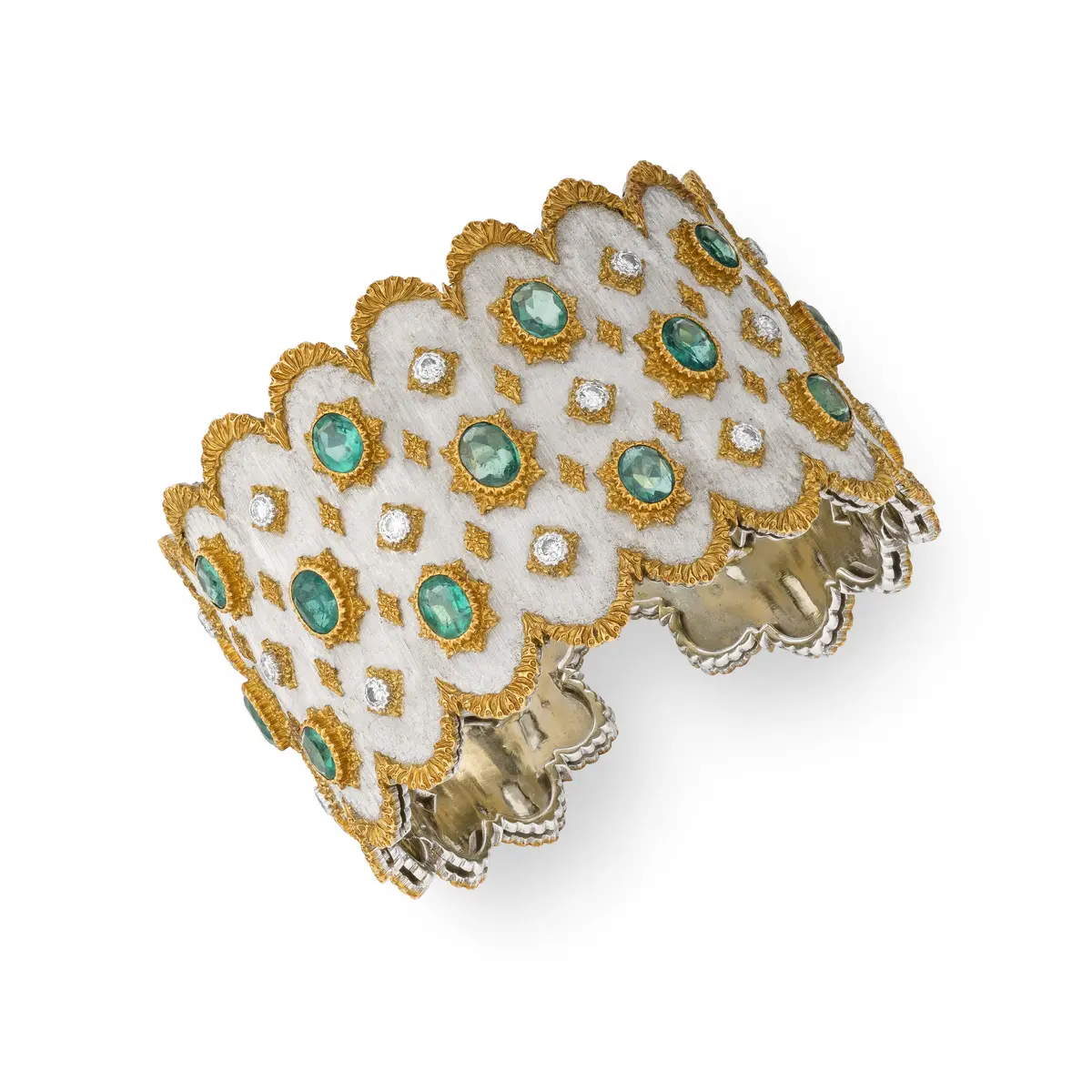 Buccellati Emerald and Diamond Cuff
