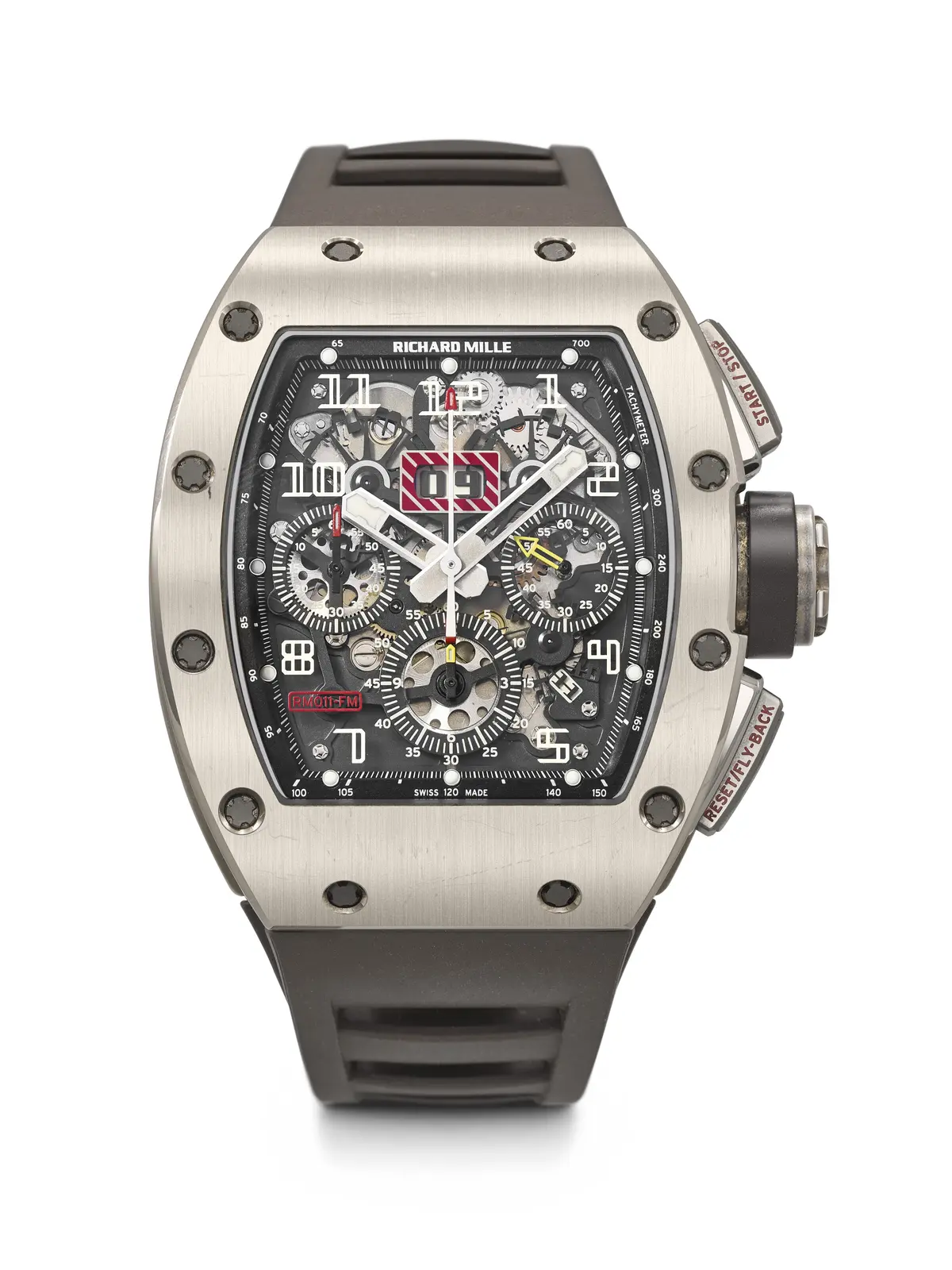 Richard Mille. A Sporty Titanium and 18K White Gold Tonneau-Shaped