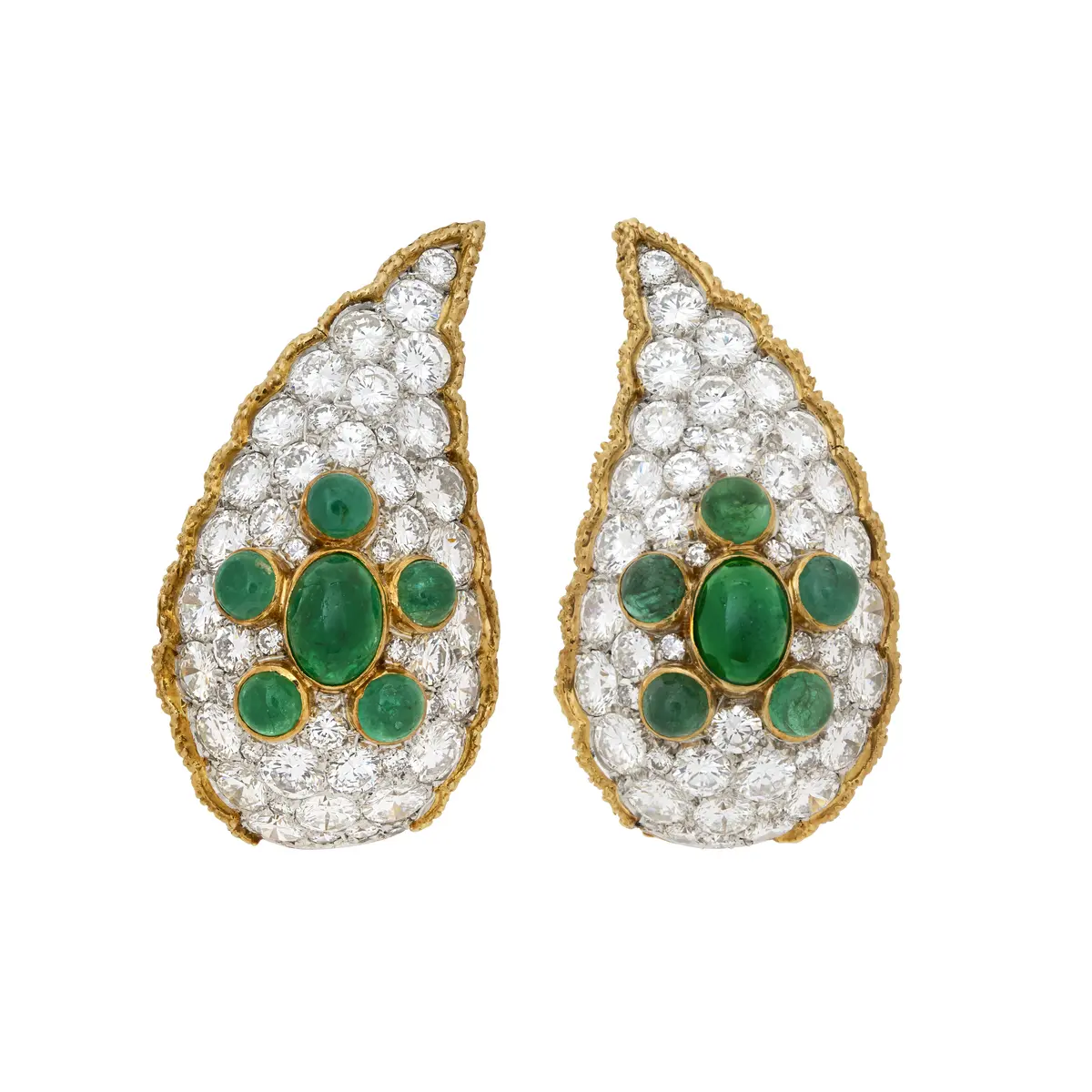 Van Cleef & Arpels Pair of Emerald and Diamond Earrings