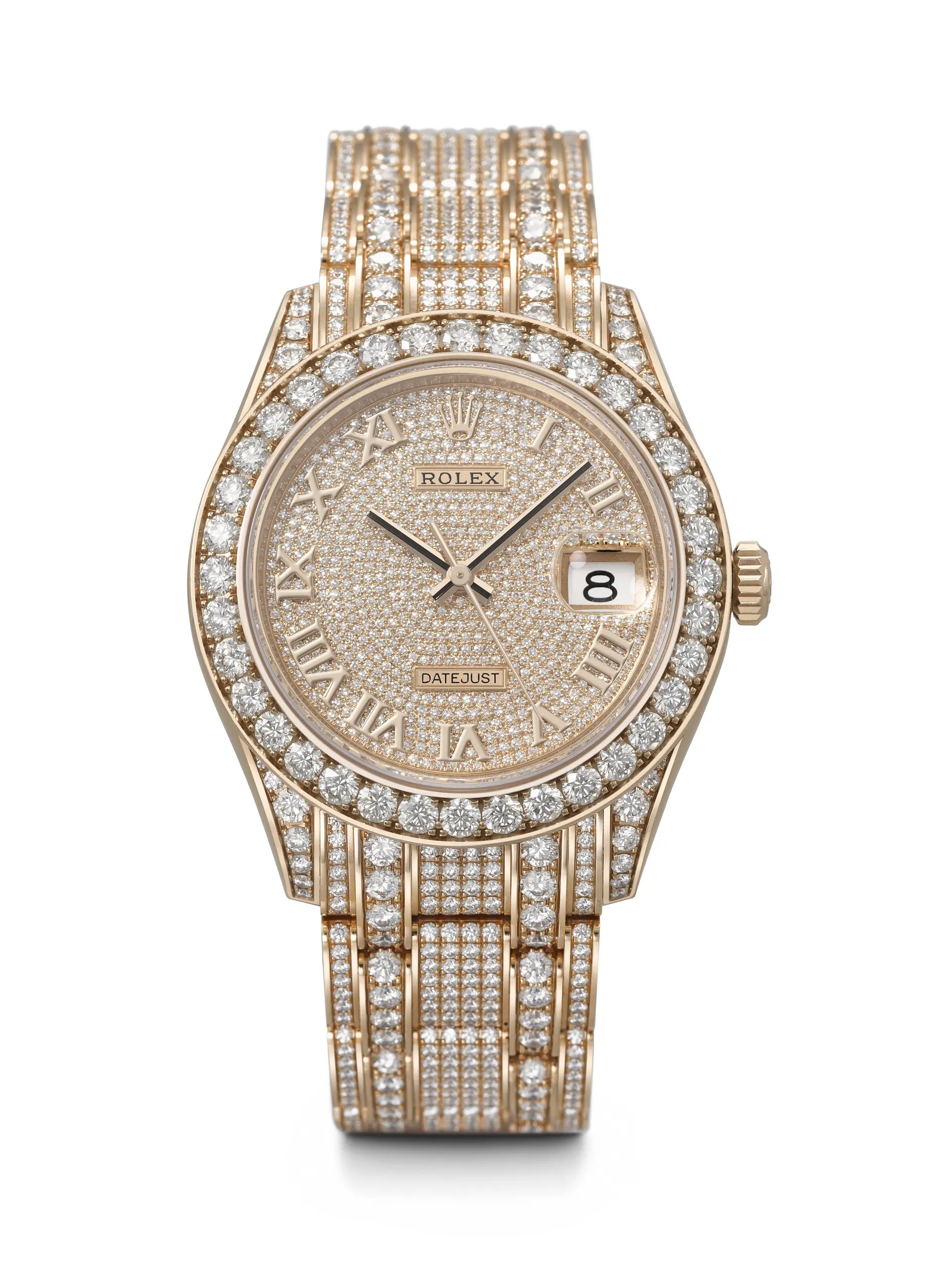 Rolex. A Luxurious 18K Pink Gold and Diamond-Set Automatic Wristwatch