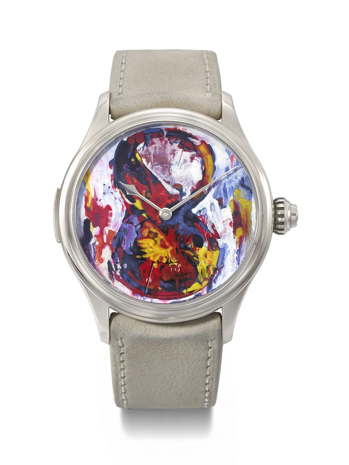 Maîtres Du Temps. A Unique and Captivating 18K White Gold Dual-Time