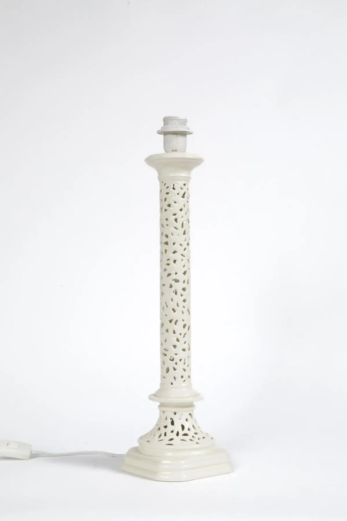 Large table lamp with a white glazed ceramic body featuring - Lot 179