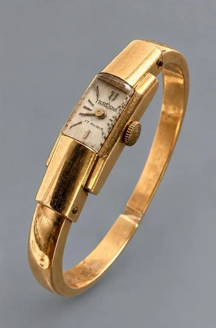HERODIA 750-thousandths yellow gold ladies' watch, 17 rubies - Lot 53