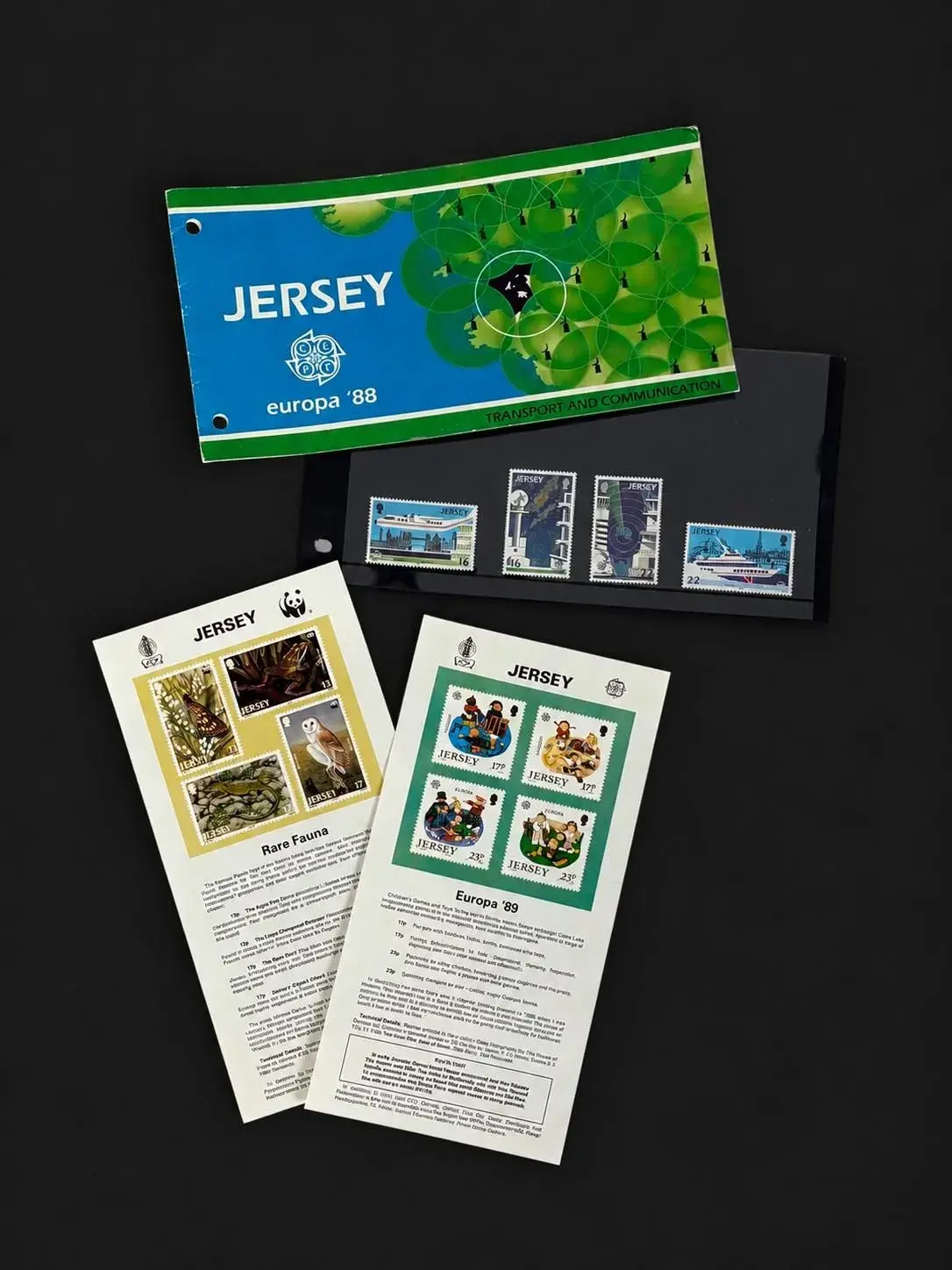 Four 1988 Jersey "Transport and Communication" stamps - Lot 123