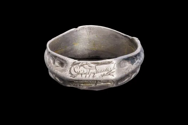 BRITISH SILVER ICONOGRAPHIC RING