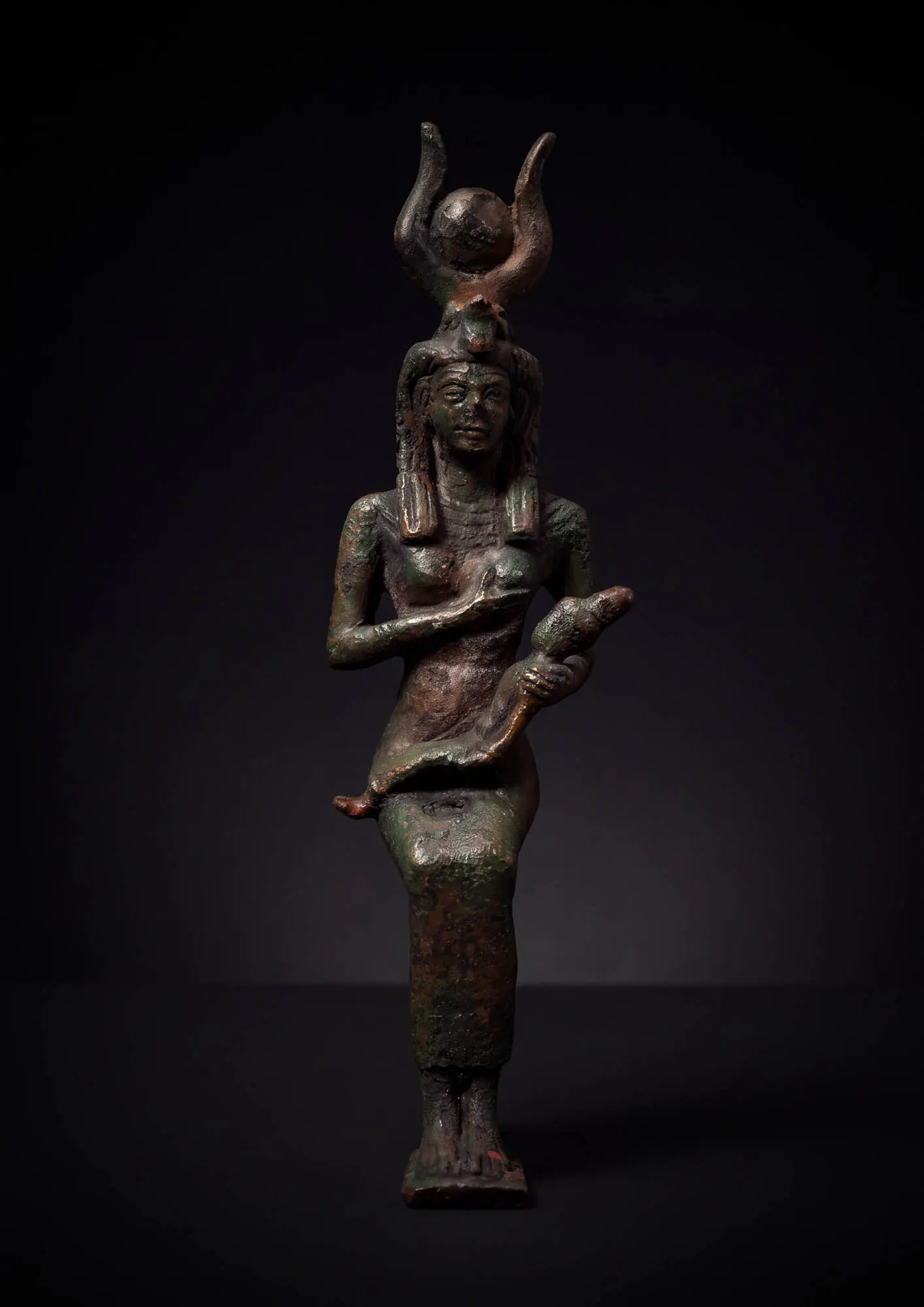 EGYPTIAN BRONZE ISIS LACTANS FIGURINE