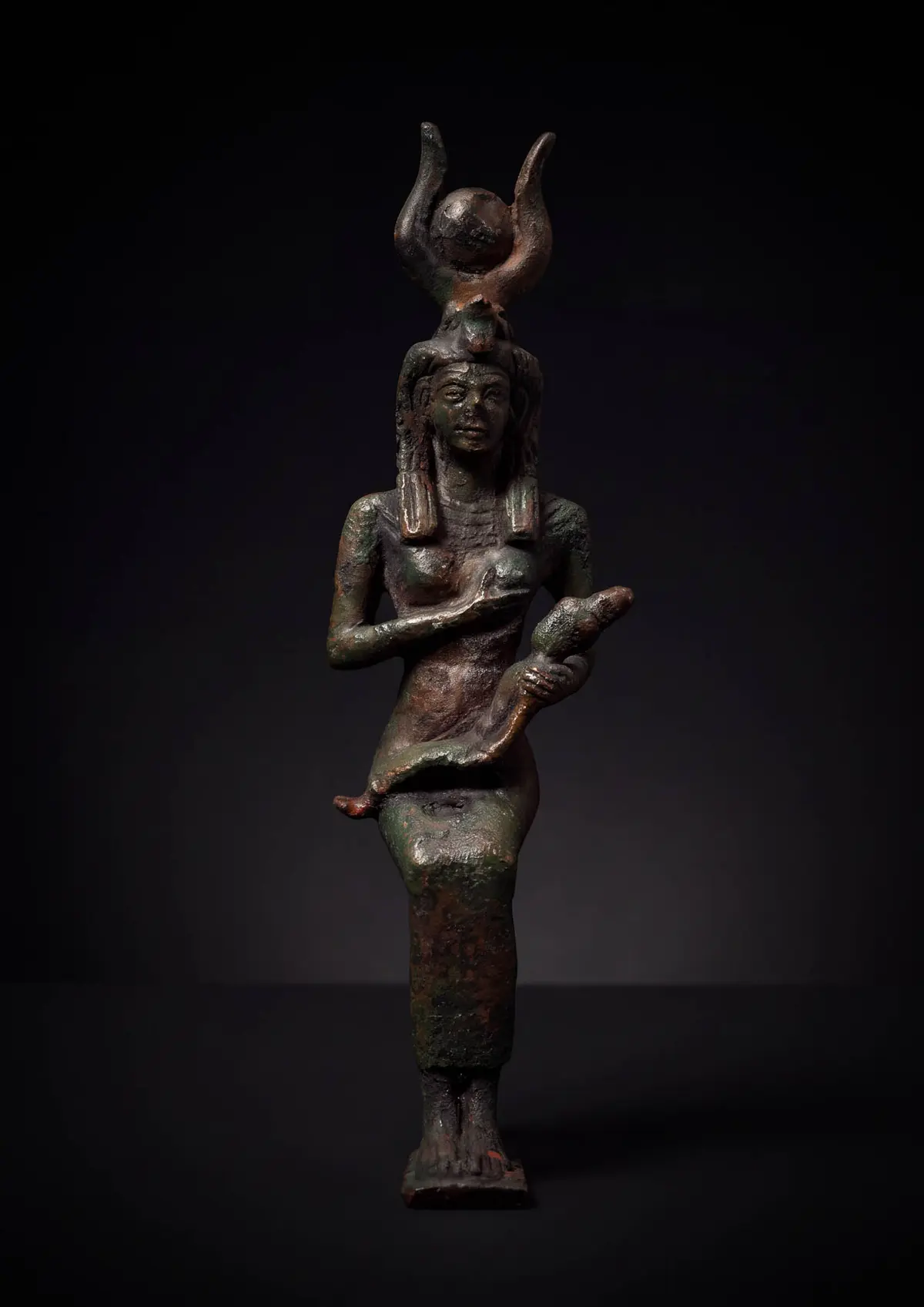 EGYPTIAN BRONZE ISIS LACTANS FIGURINE